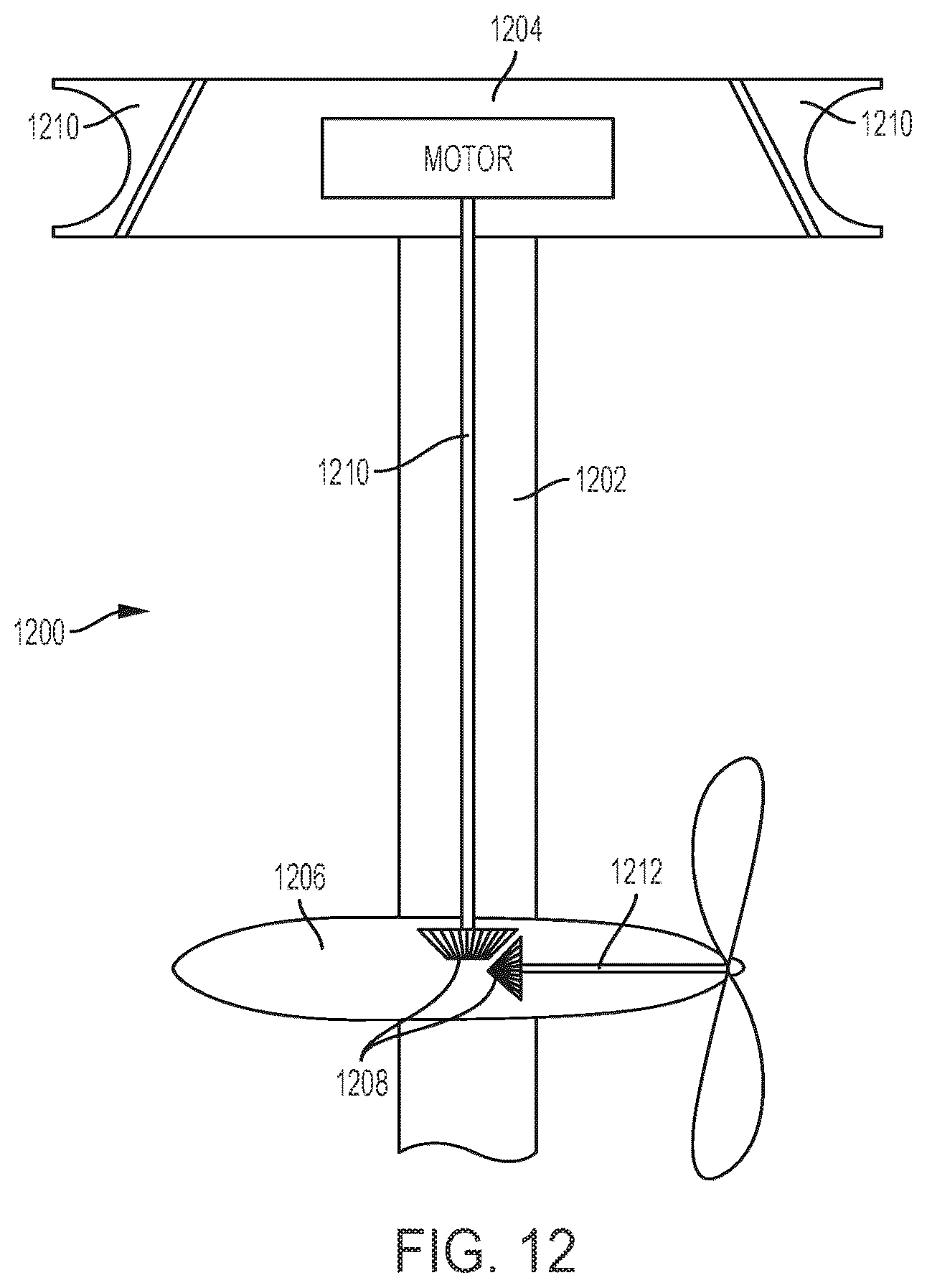 Patent US12103643 Figure 12 – Watercraft device with hydrofoil and electric propeller system