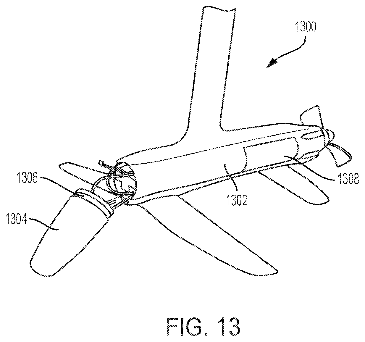 Patent US12103643 Figure 13 – Watercraft device with hydrofoil and electric propeller system