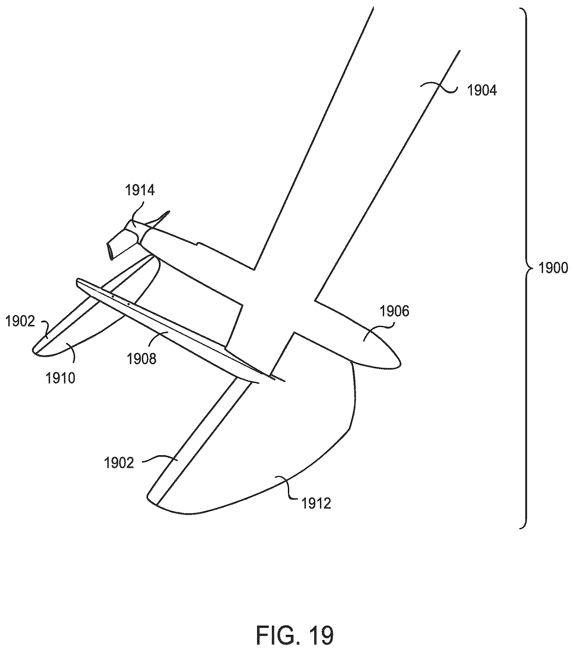 Patent US12103643 Figure 19 – Watercraft device with hydrofoil and electric propeller system