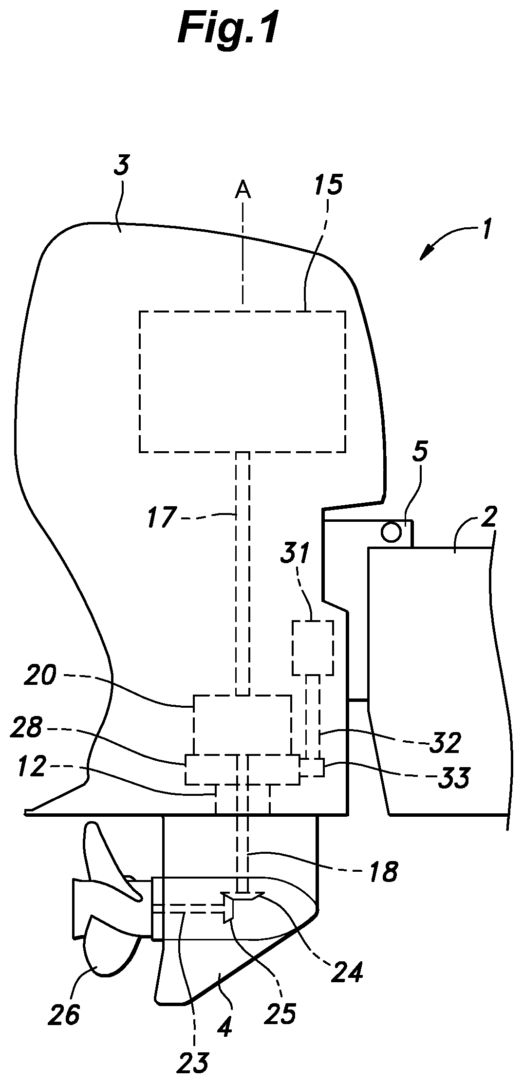 Patent US12103653 Figure 1 – Outboard motor