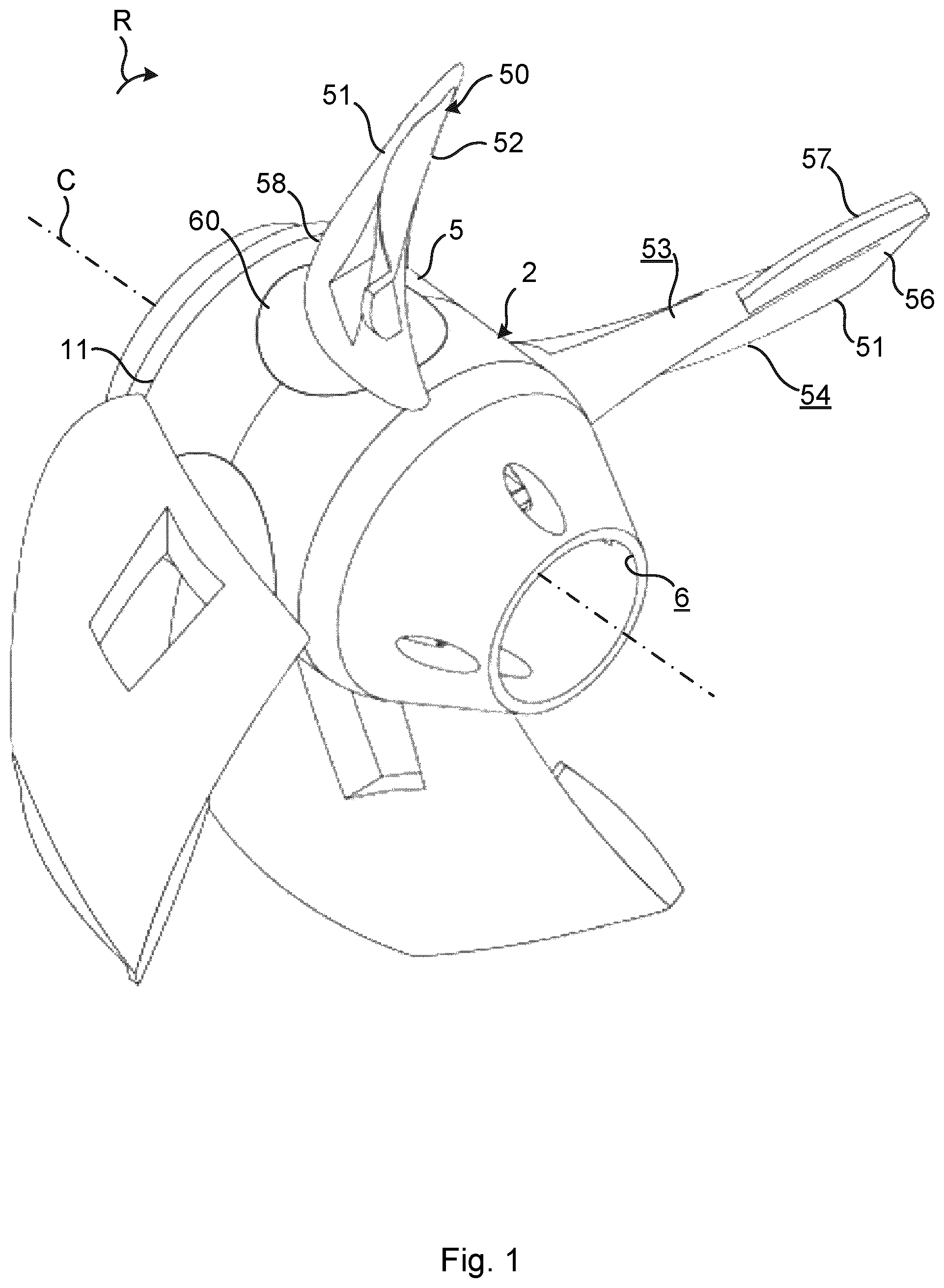 Patent US12103656 Figure 1 – Self-adjusting variable pitch propeller