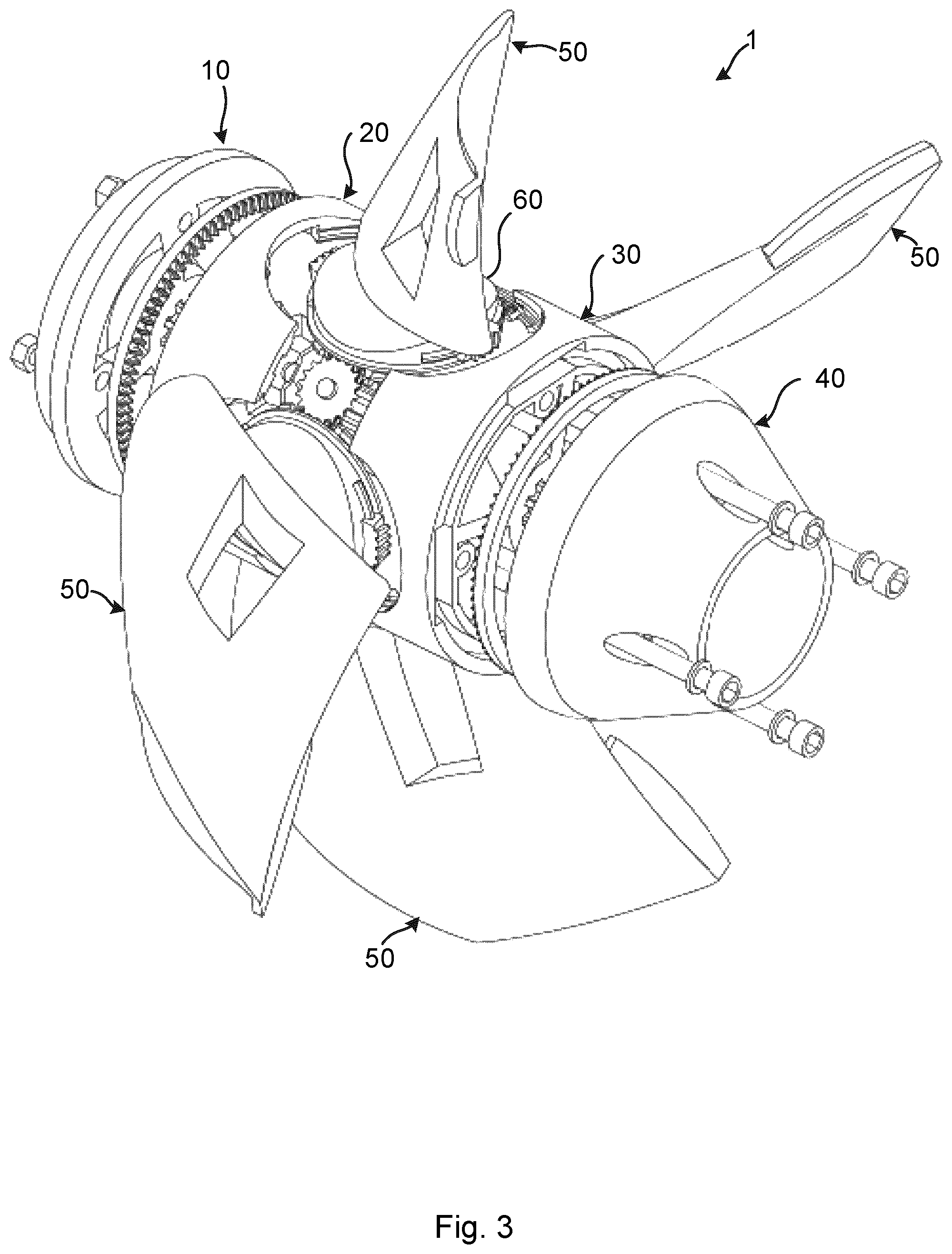 Patent US12103656 Figure 3 – Self-adjusting variable pitch propeller