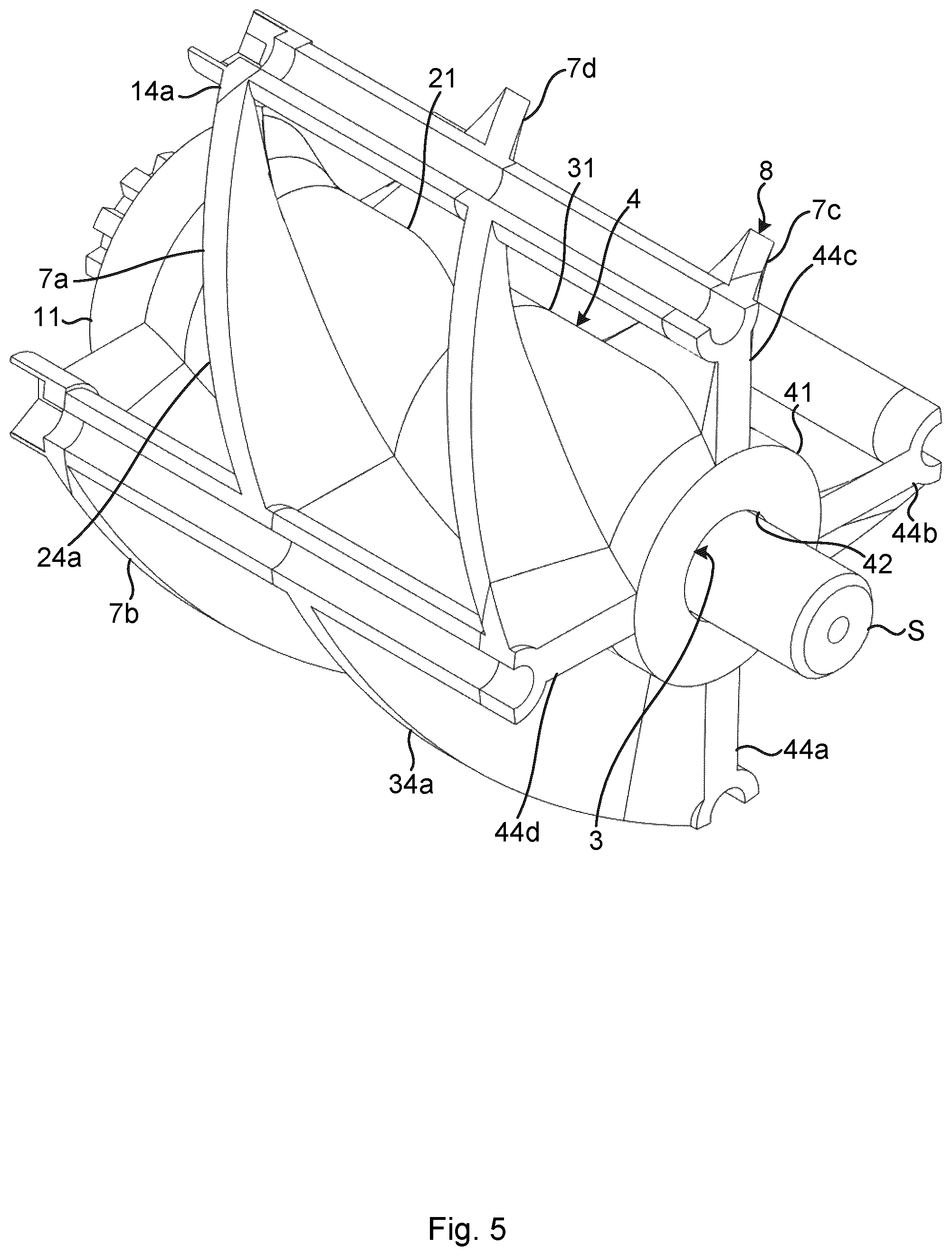 Patent US12103656 Figure 5 – Self-adjusting variable pitch propeller