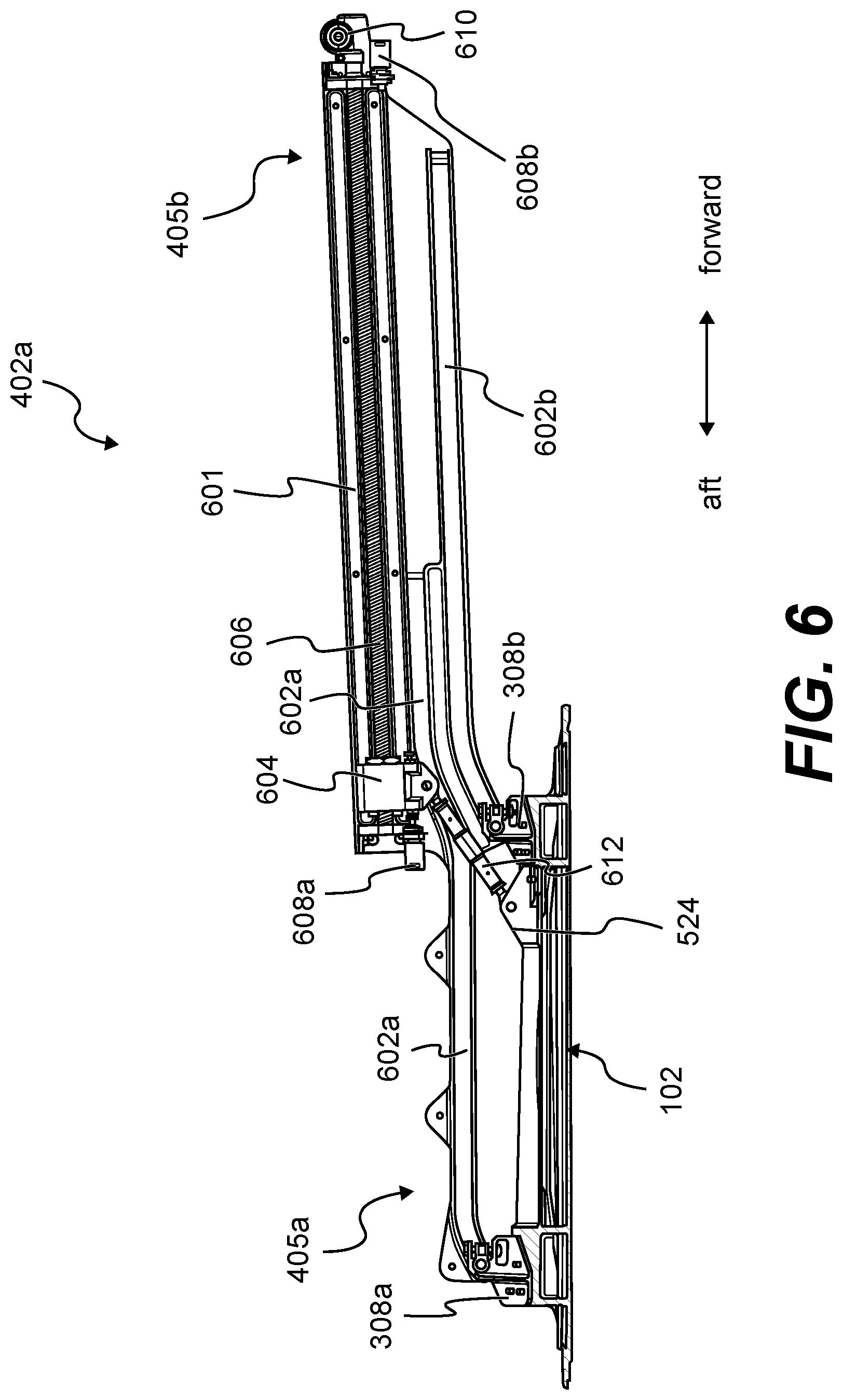 Patent US12103659 Figure 6 – Track door for aircraft