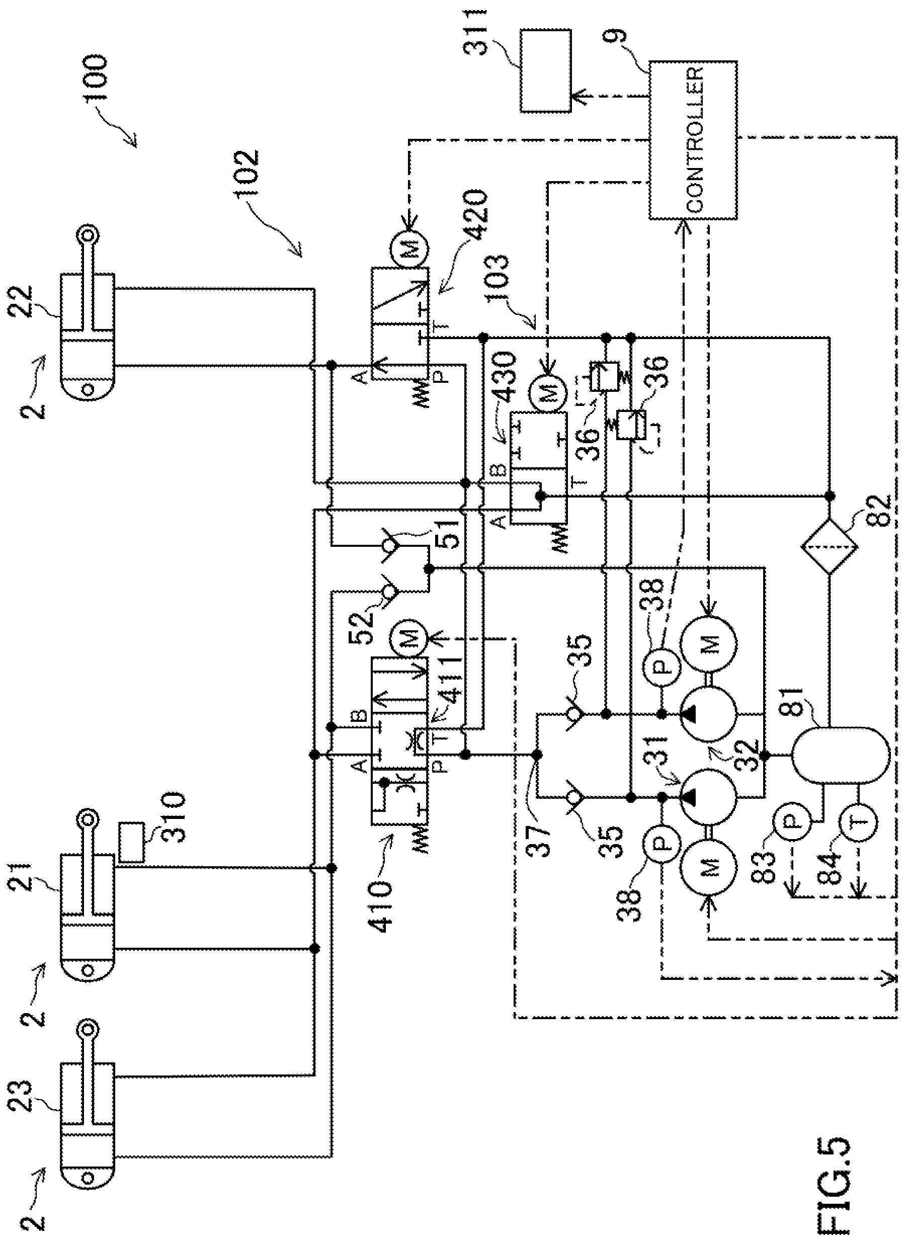 Patent US12103667 Figure 5 – EHA system for lifting/lowering landing gear