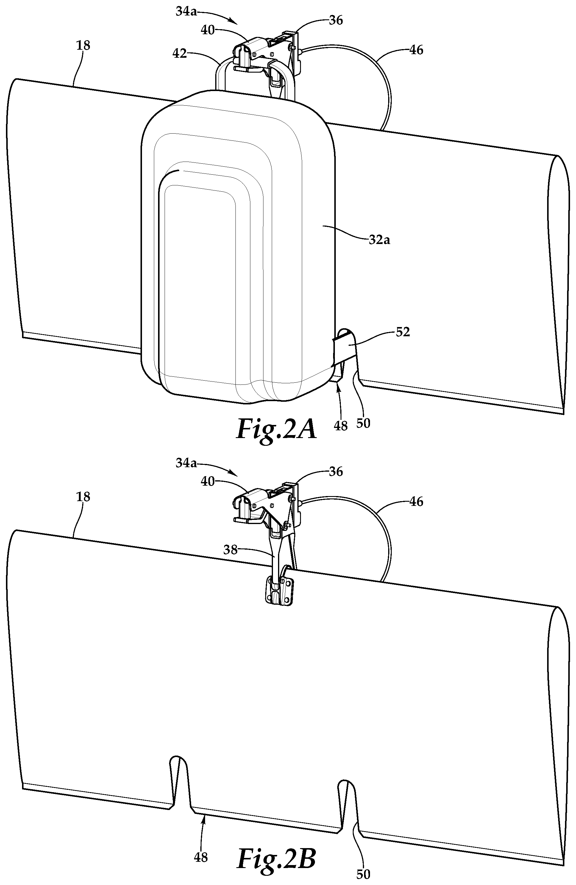 Patent US12103673 Figure 2 – Payload saddle assemblies for use on aircraft