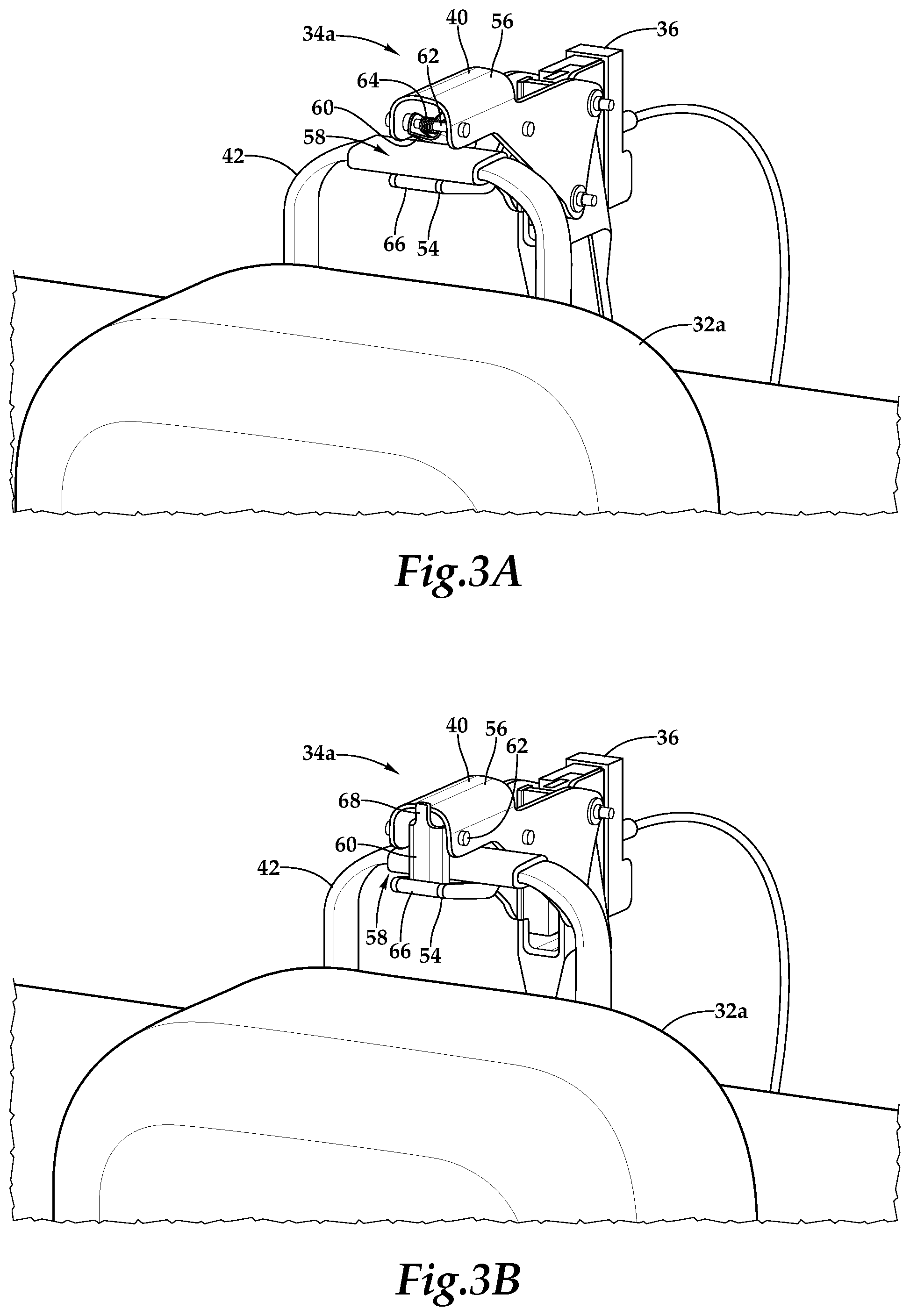 Patent US12103673 Figure 4 – Payload saddle assemblies for use on aircraft