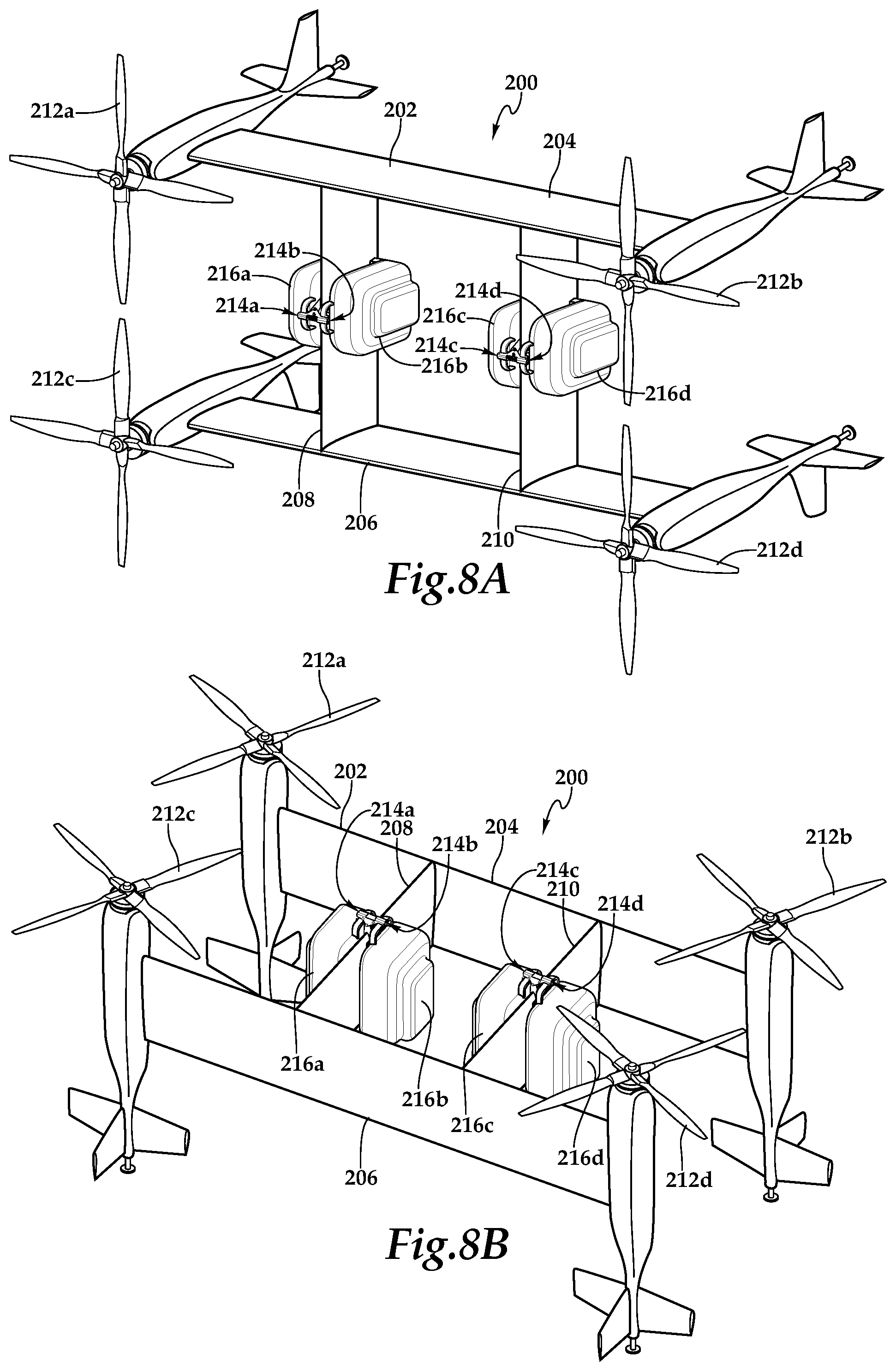 Patent US12103673 Figure 11 – Payload saddle assemblies for use on aircraft