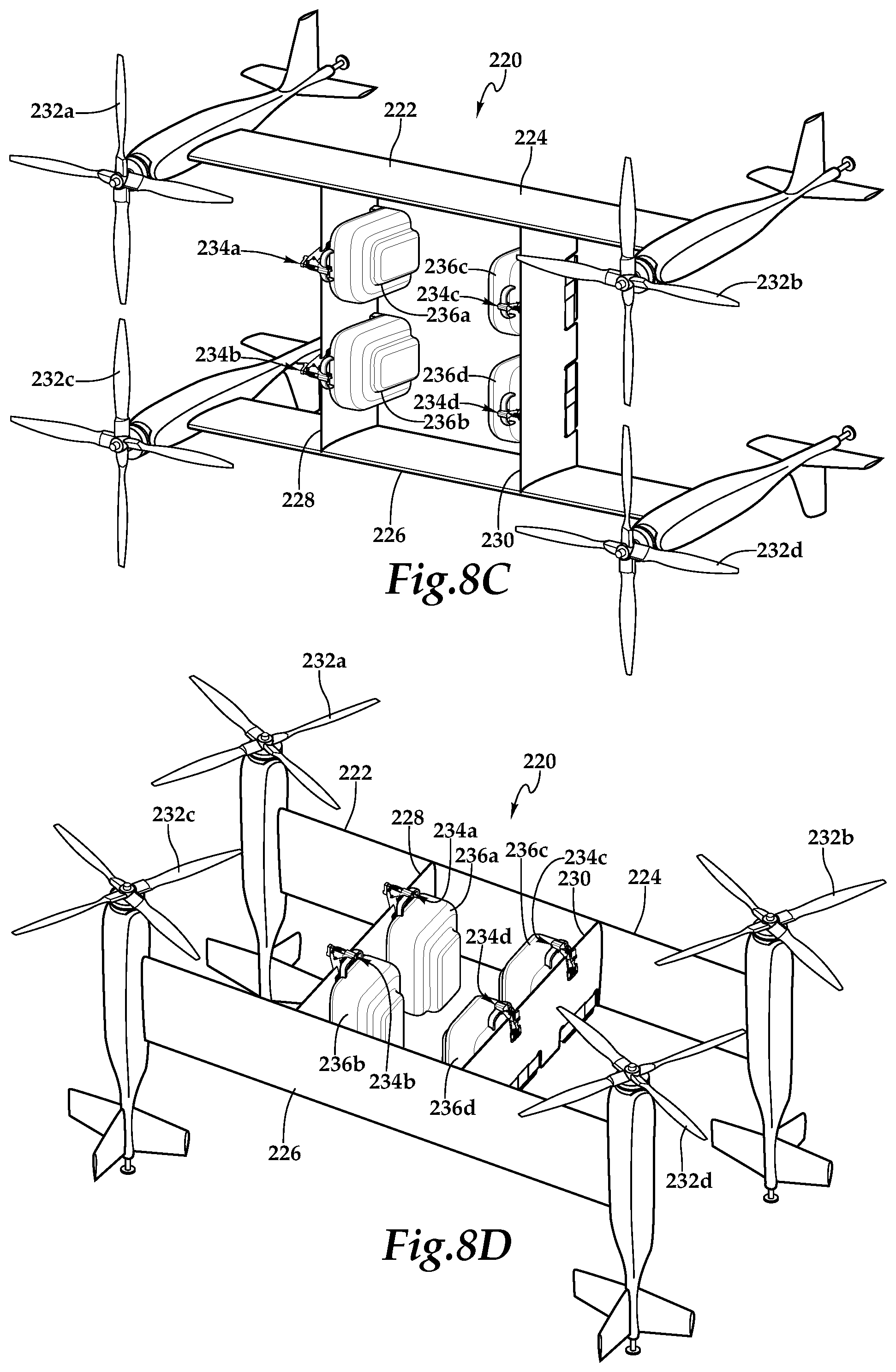 Patent US12103673 Figure 12 – Payload saddle assemblies for use on aircraft