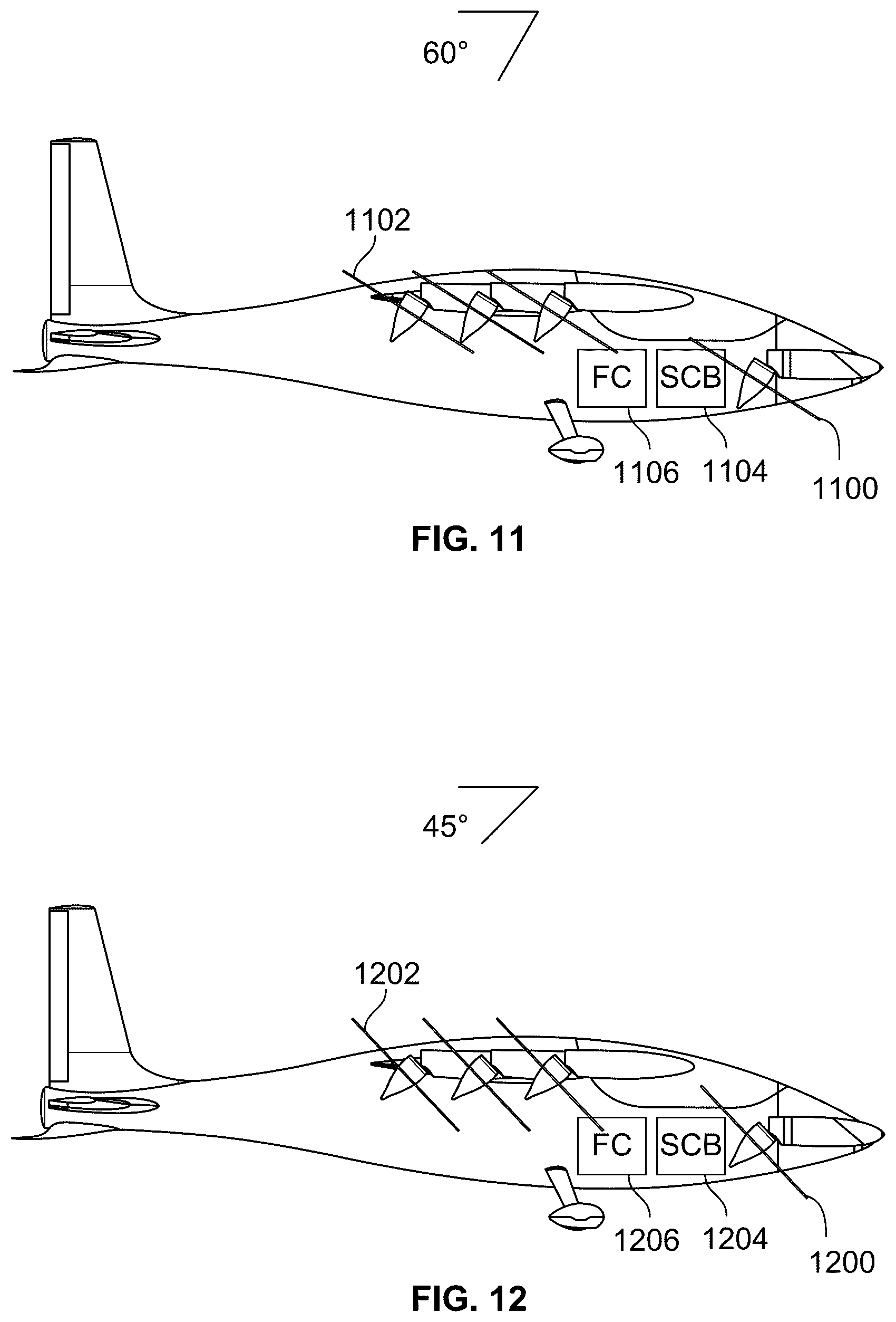 Patent US12103674 Figure 12 – Short takeoff and landing vehicle with forward swept wings