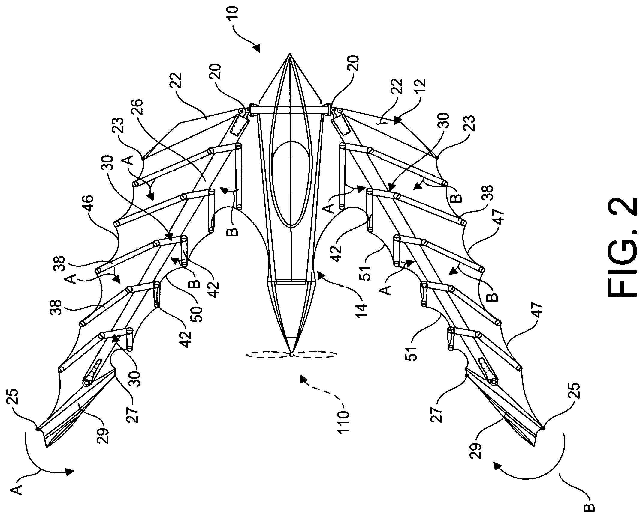 Patent US12103677 Figure 2 – Fabric covered aircraft wings and method for folding wings
