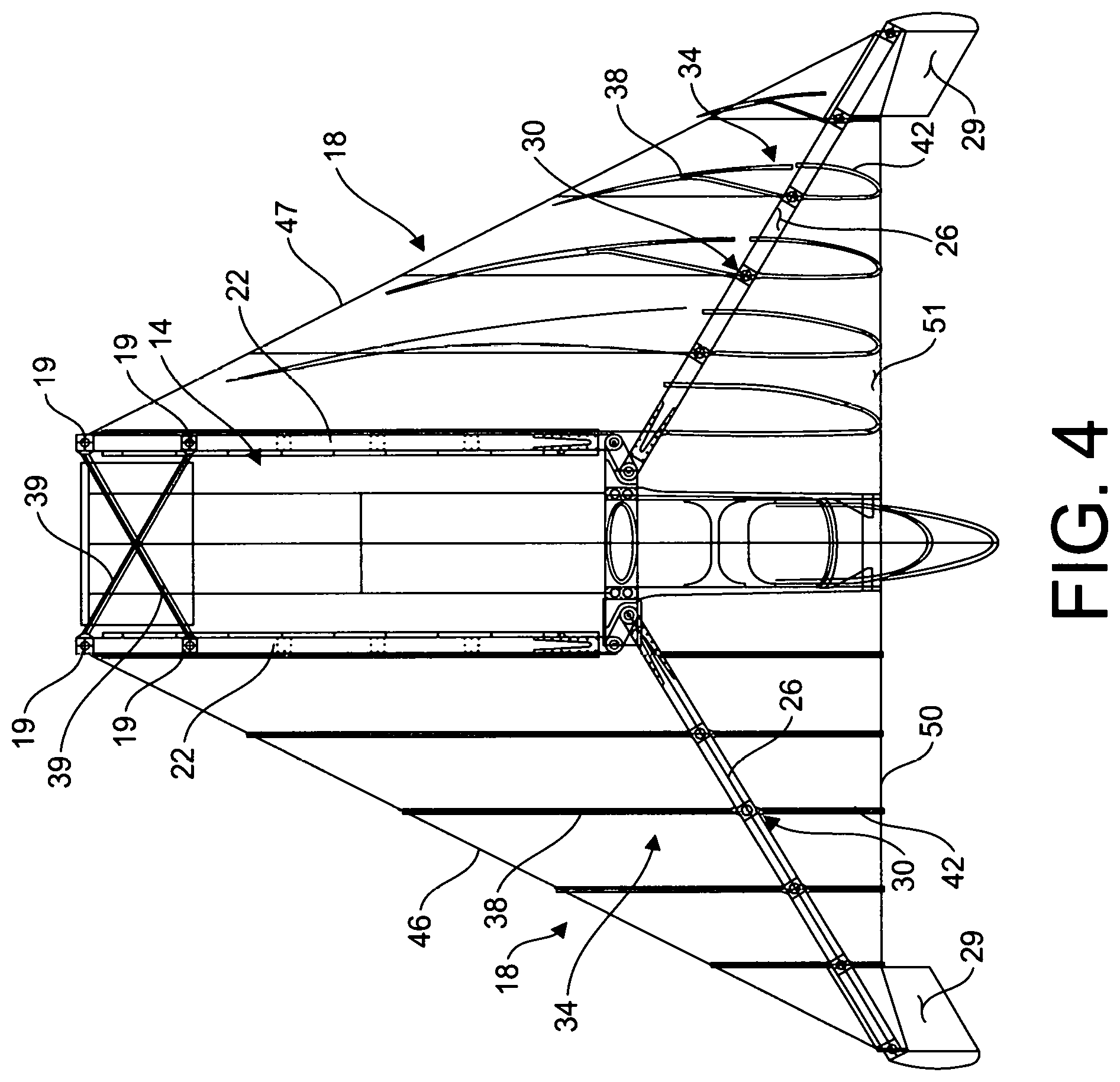 Patent US12103677 Figure 4 – Fabric covered aircraft wings and method for folding wings