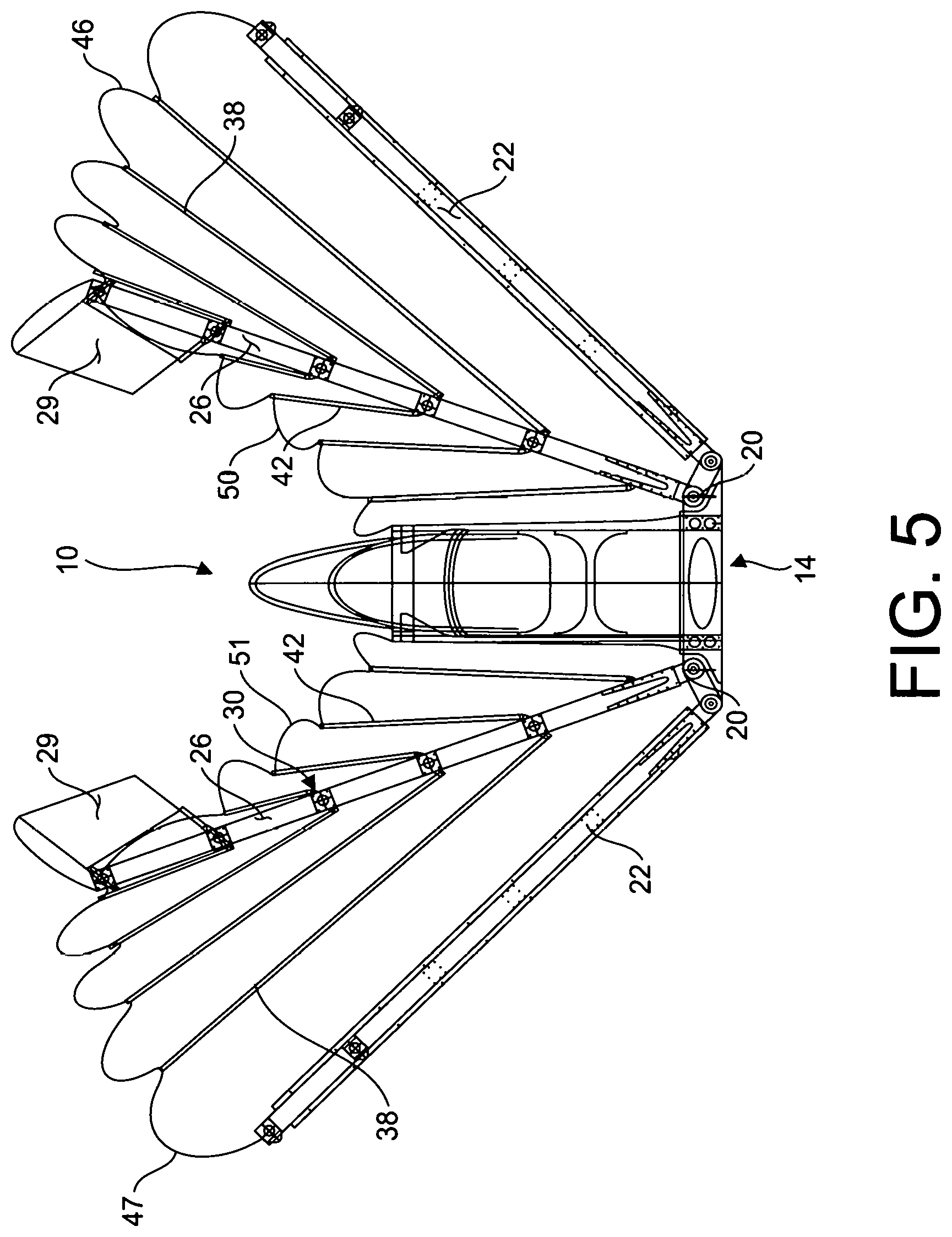 Patent US12103677 Figure 5 – Fabric covered aircraft wings and method for folding wings