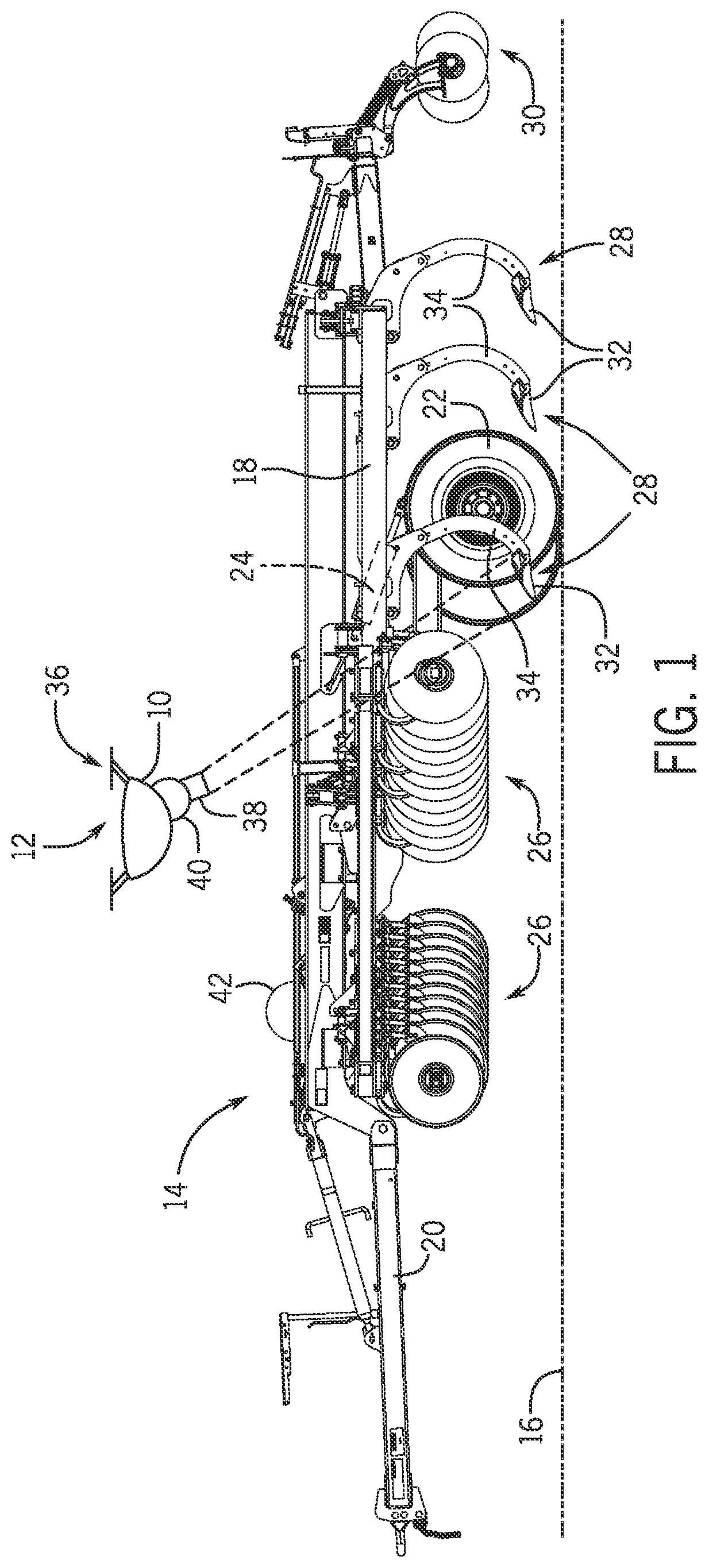 Patent US12103681 Figure 1 – Aerial monitoring system for agricultural equipment