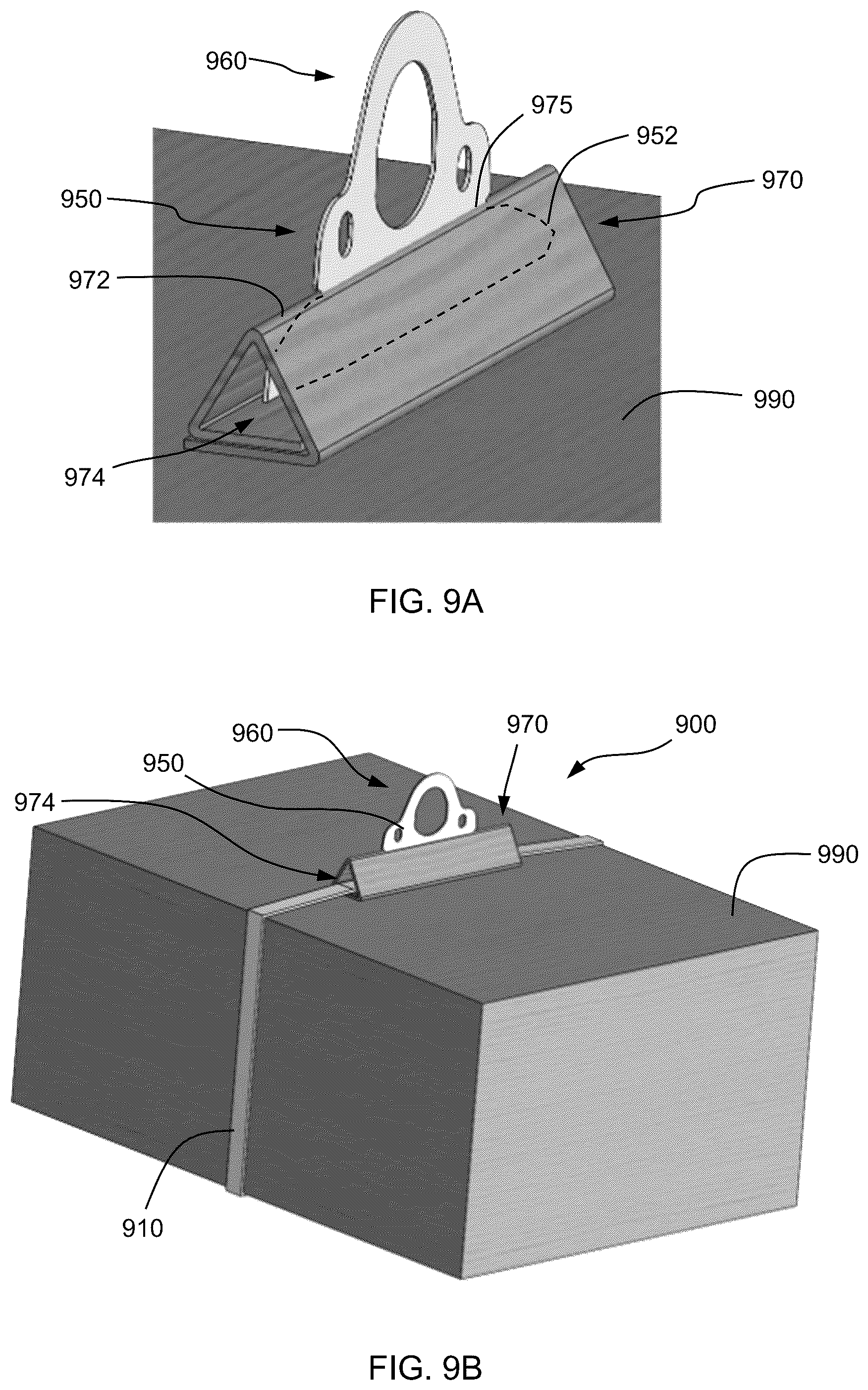 Patent US12103682 Figure 12 – Package coupling apparatus with strap and hanger for securing a package to a UAV and method of securing a package for delivery