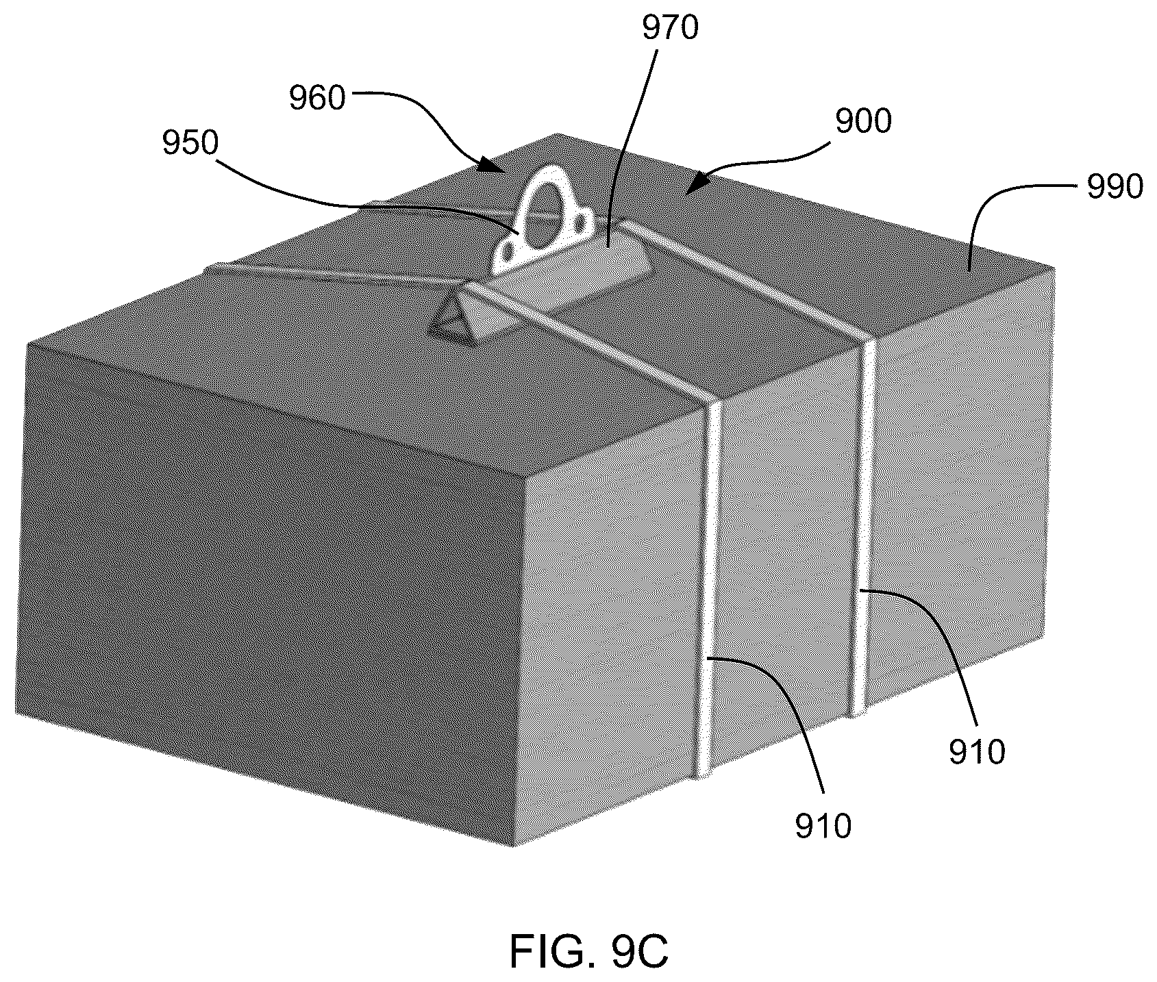 Patent US12103682 Figure 13 – Package coupling apparatus with strap and hanger for securing a package to a UAV and method of securing a package for delivery
