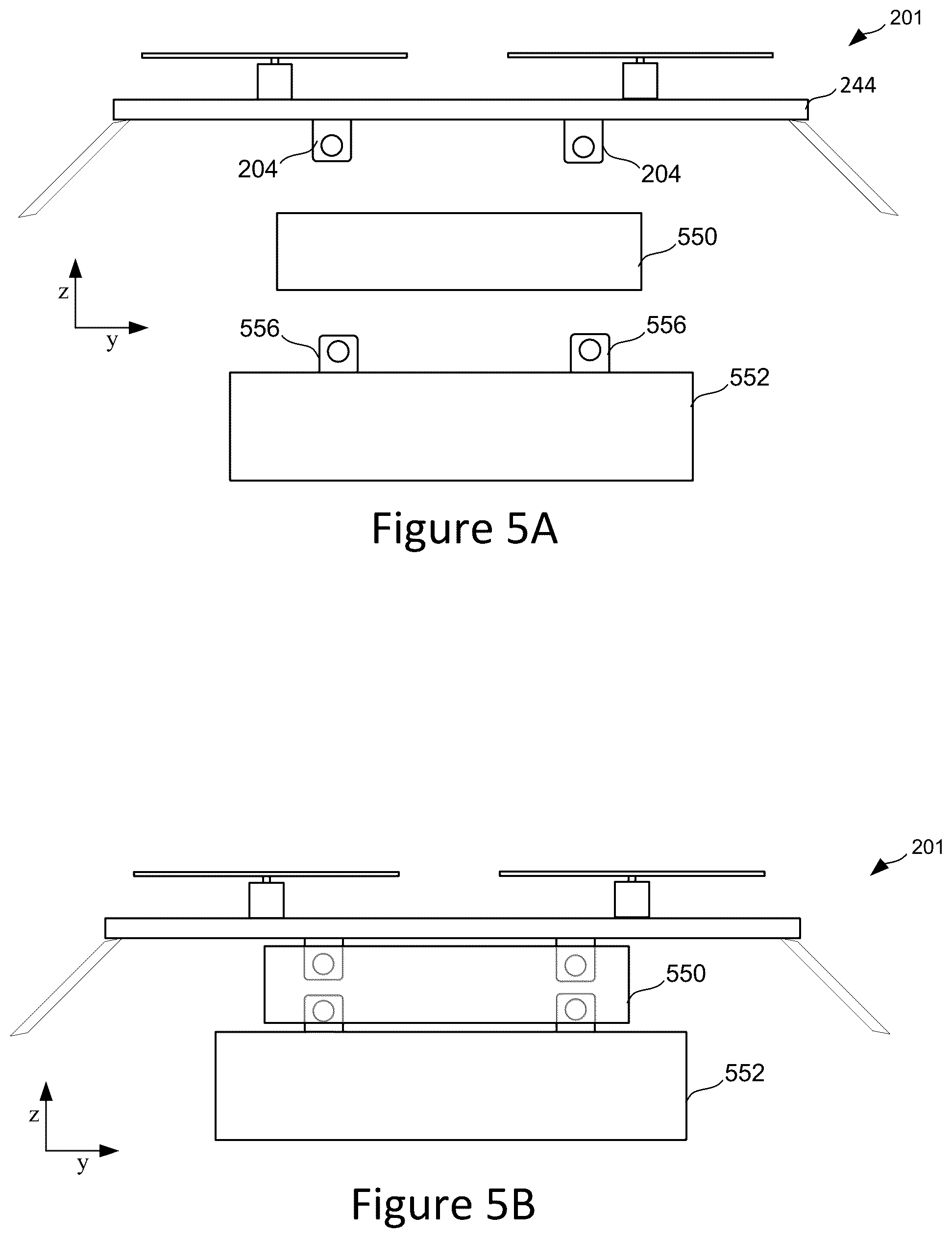 Patent US12103683 Figure 5 – UAV drop-plate for drop-payloads