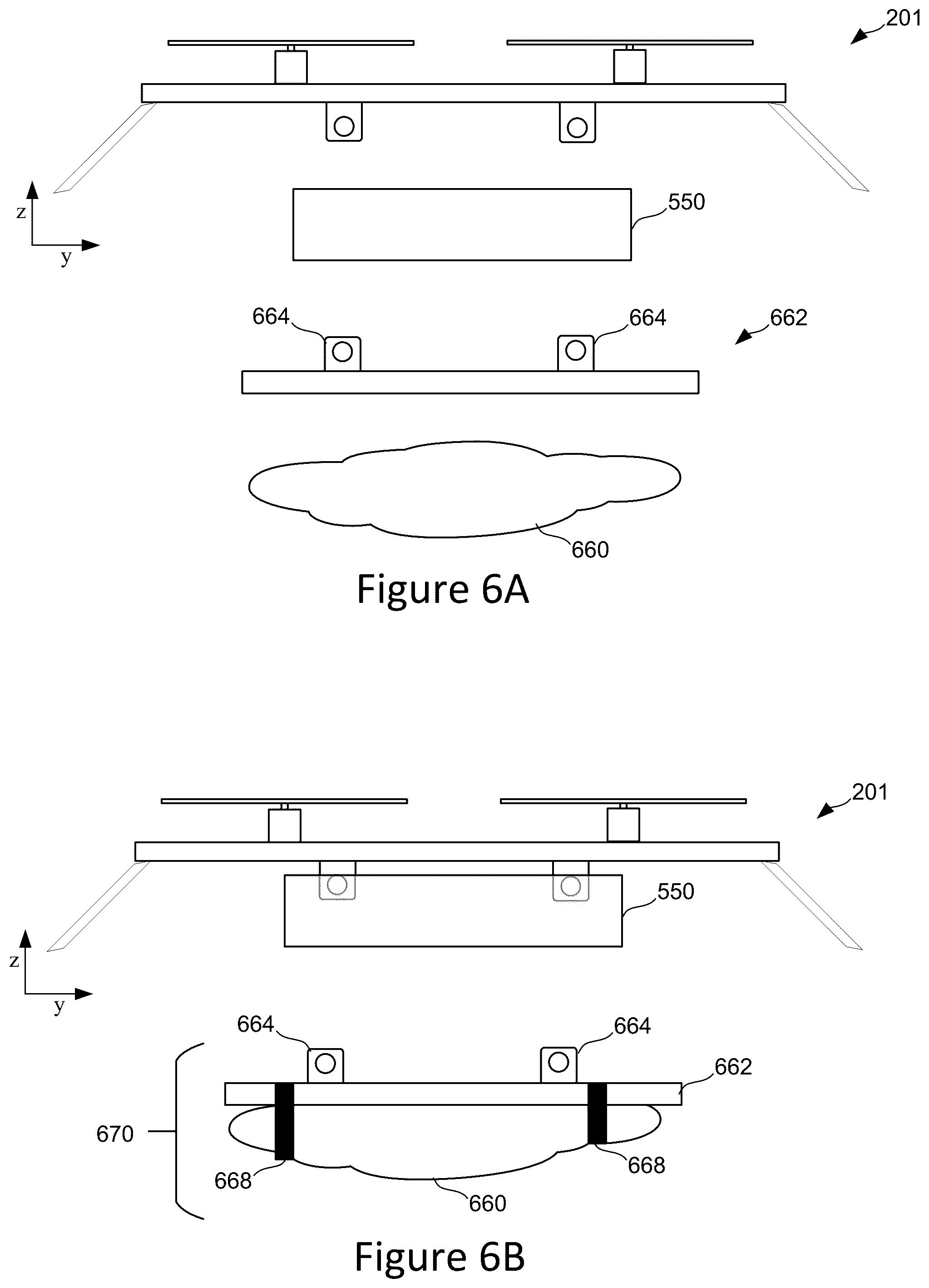 Patent US12103683 Figure 6 – UAV drop-plate for drop-payloads