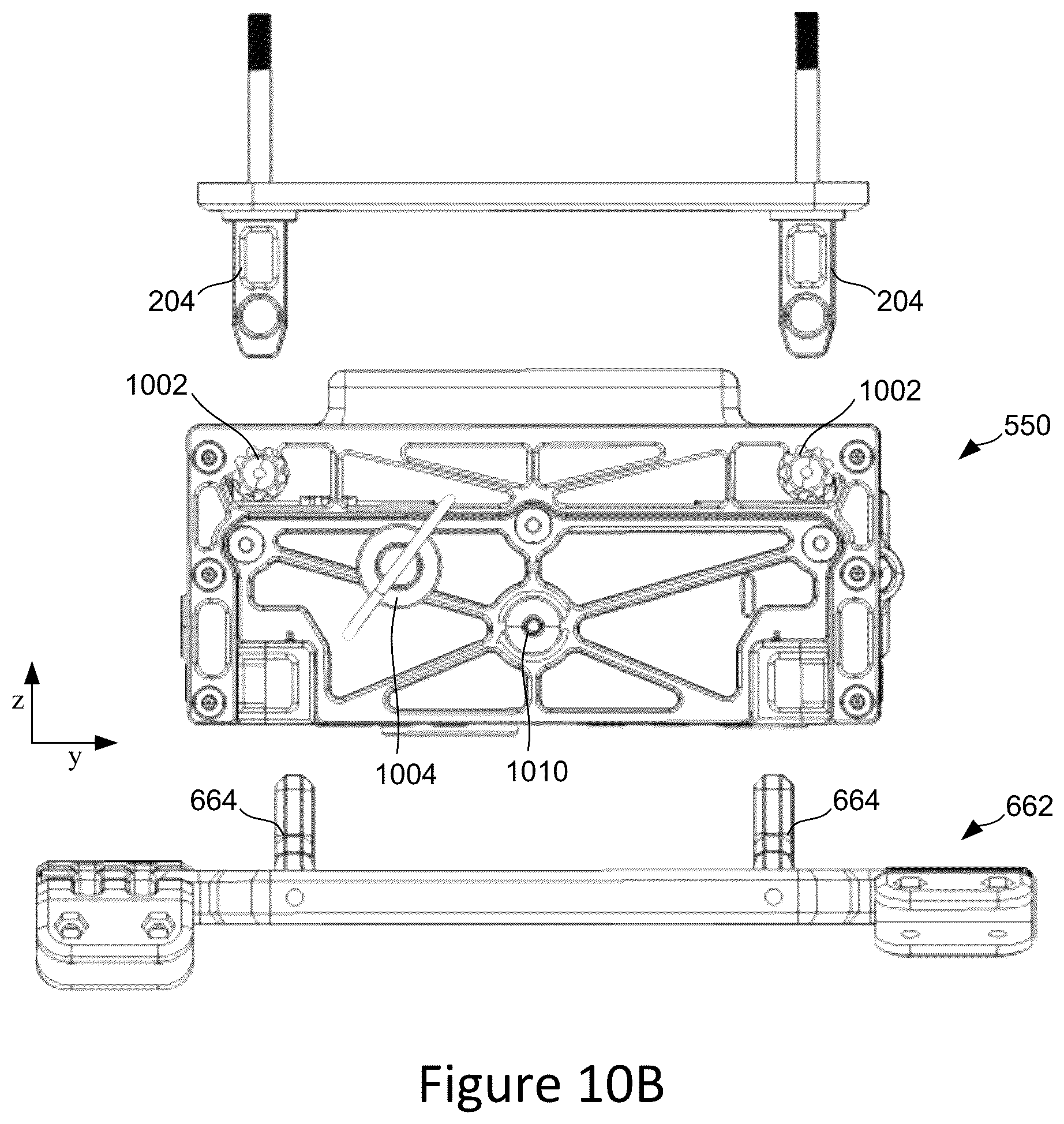 Patent US12103683 Figure 10 – UAV drop-plate for drop-payloads