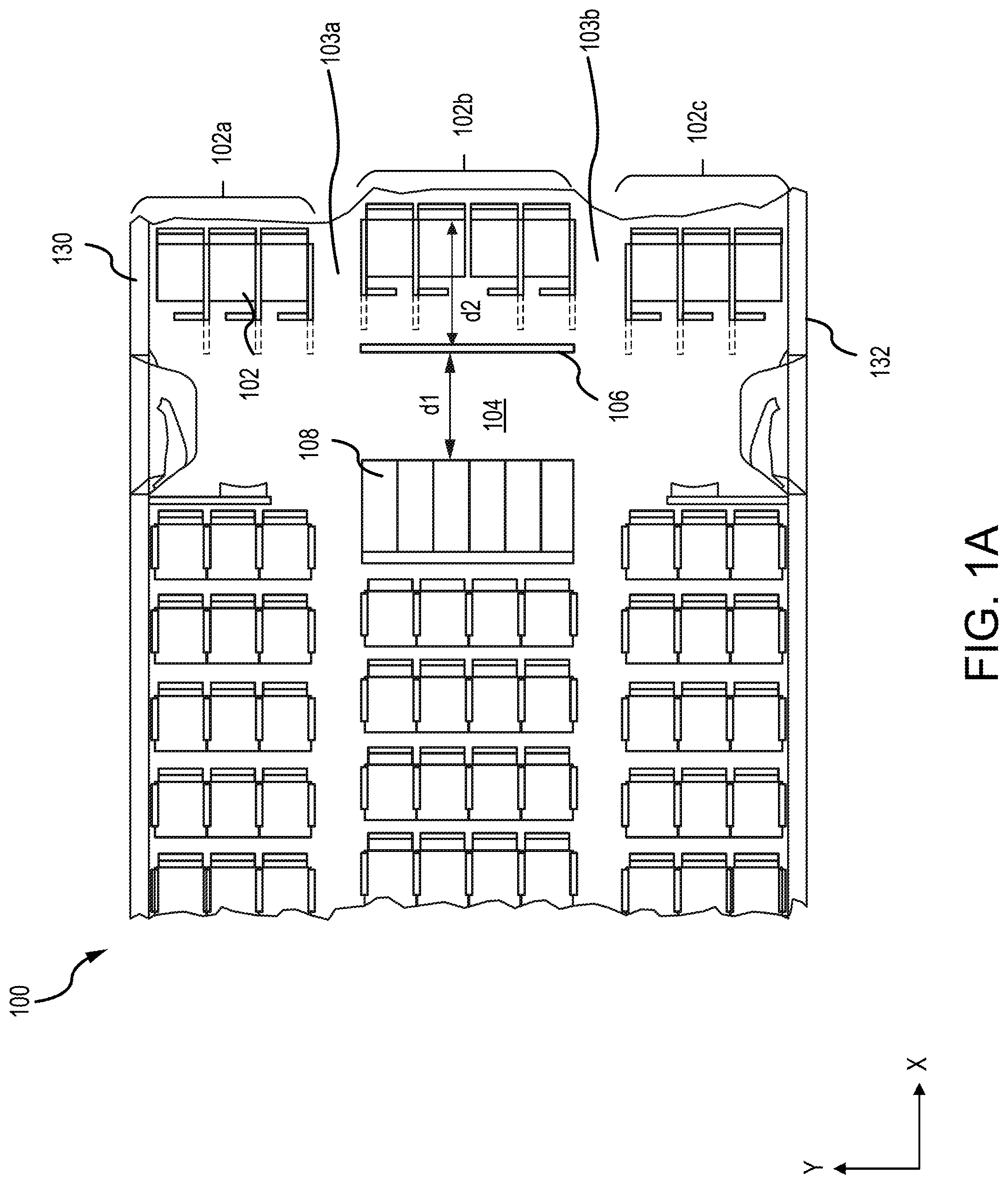 Patent US12103686 Figure 1 – Movable area partition