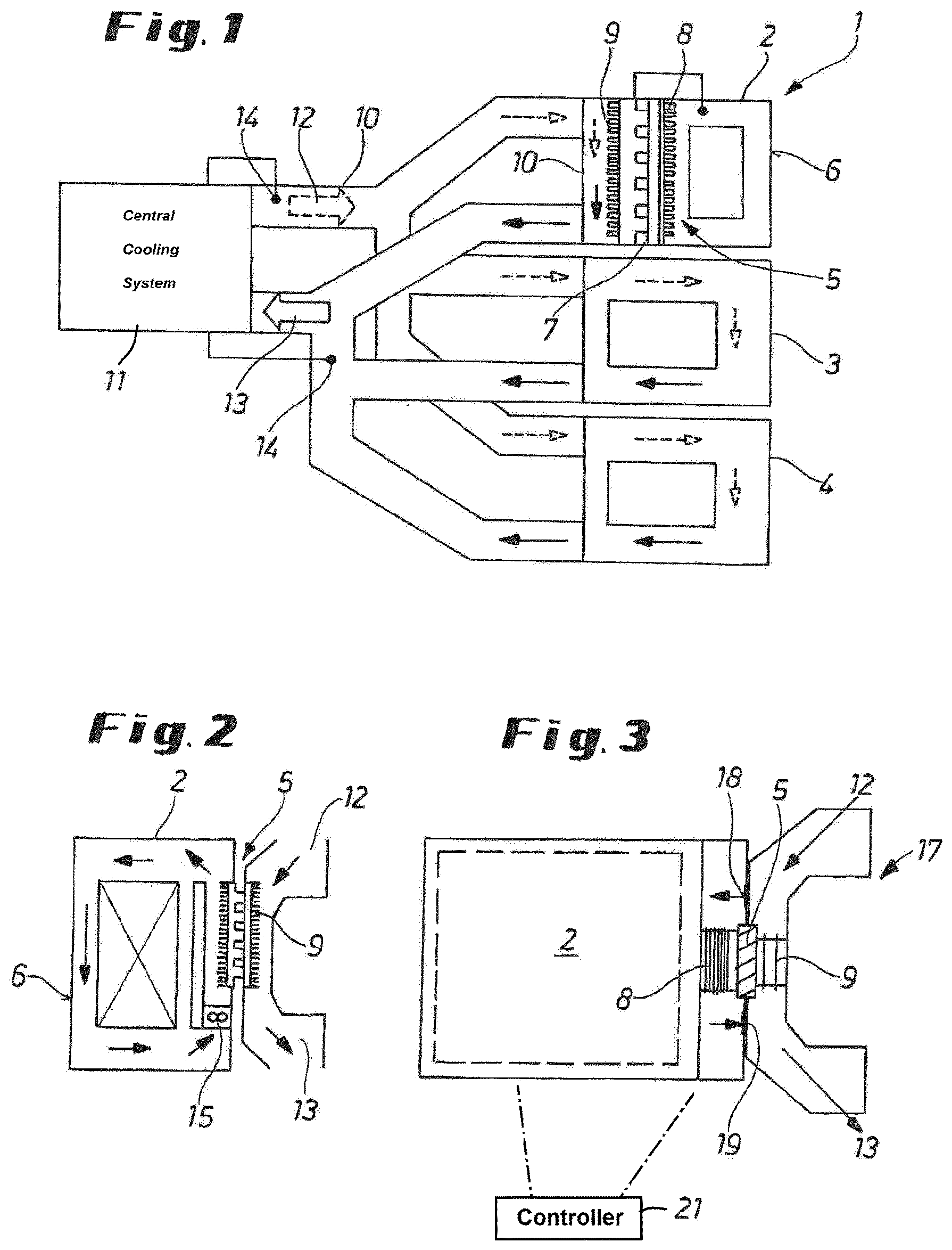 Patent US12103689 Figure 1 – Aircraft-galley module with open/closed-loop cooling/heating