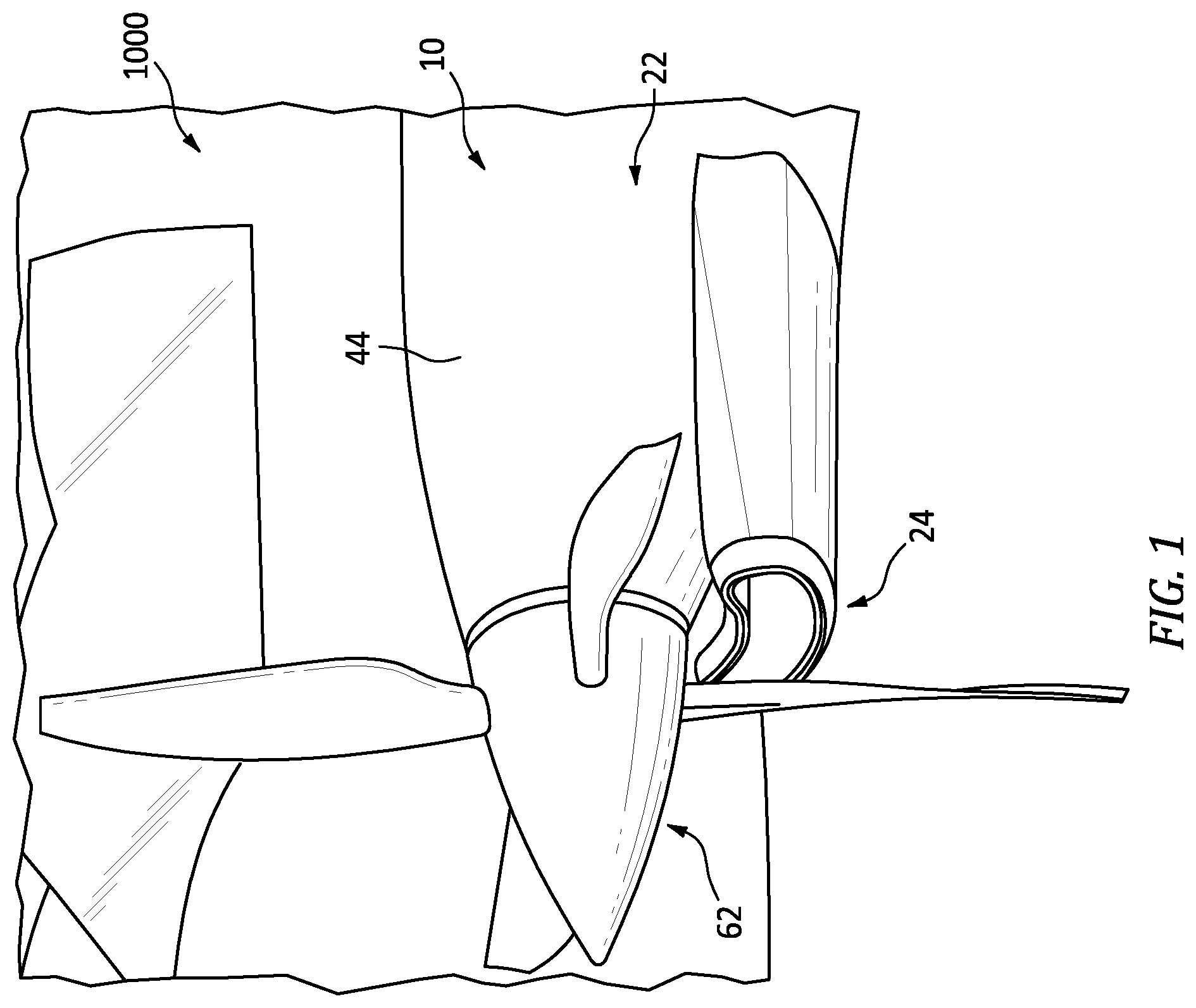 Patent US12103695 Figure 1 – Exhaust nozzle assembly for an aircraft propulsion system