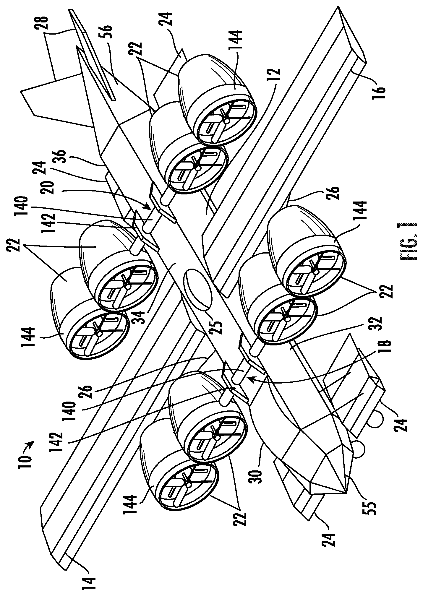 Patent US12103697 Figure 1 – Aircraft
