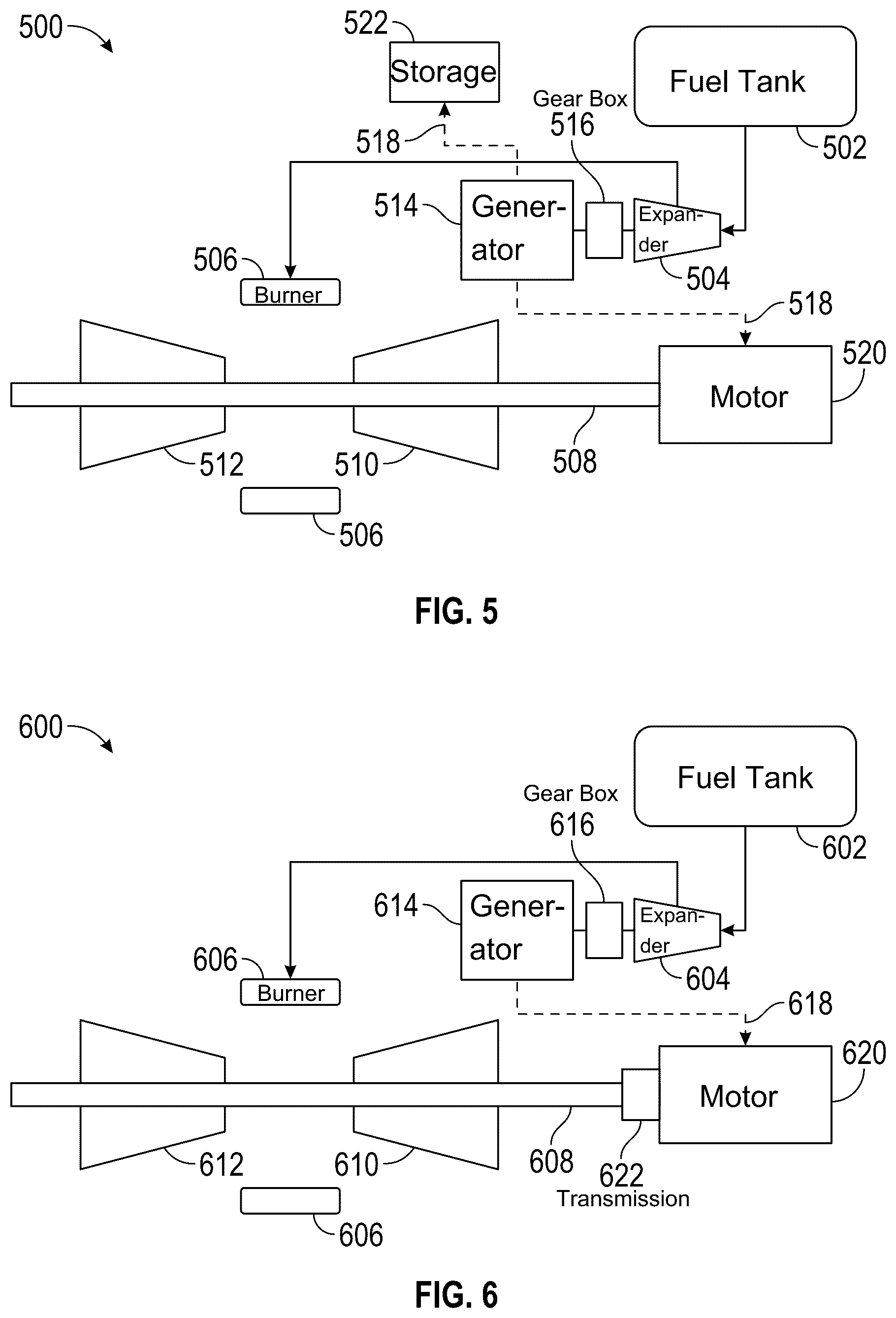 Patent US12103699 Figure 5 – Hybrid electric power for turbine engines having hydrogen fuel systems