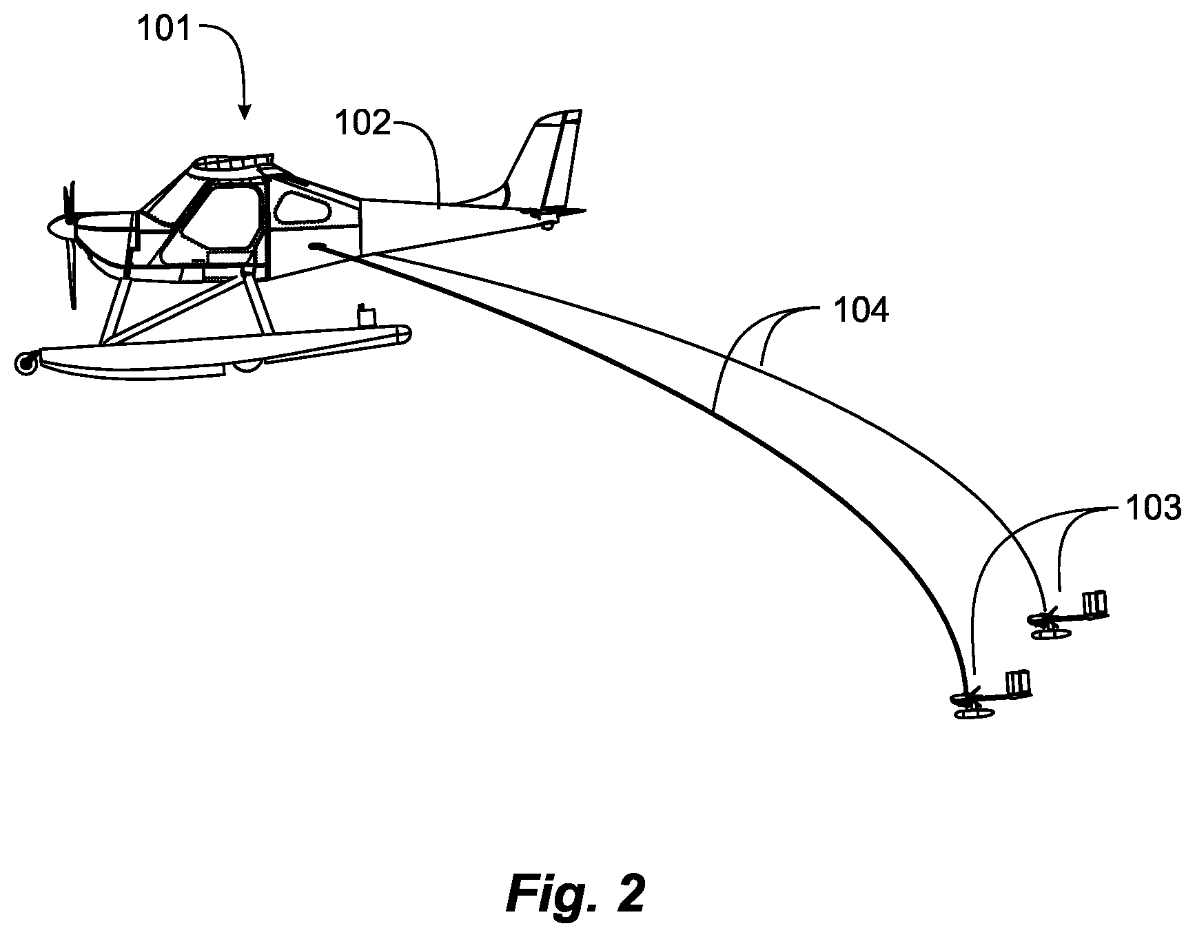Patent US12103701 Figure 3 – Aircraft winch cable stabilizer