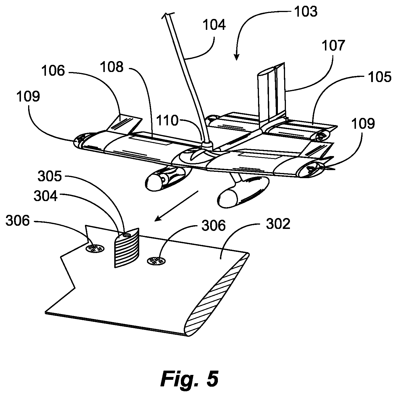Patent US12103701 Figure 7 – Aircraft winch cable stabilizer