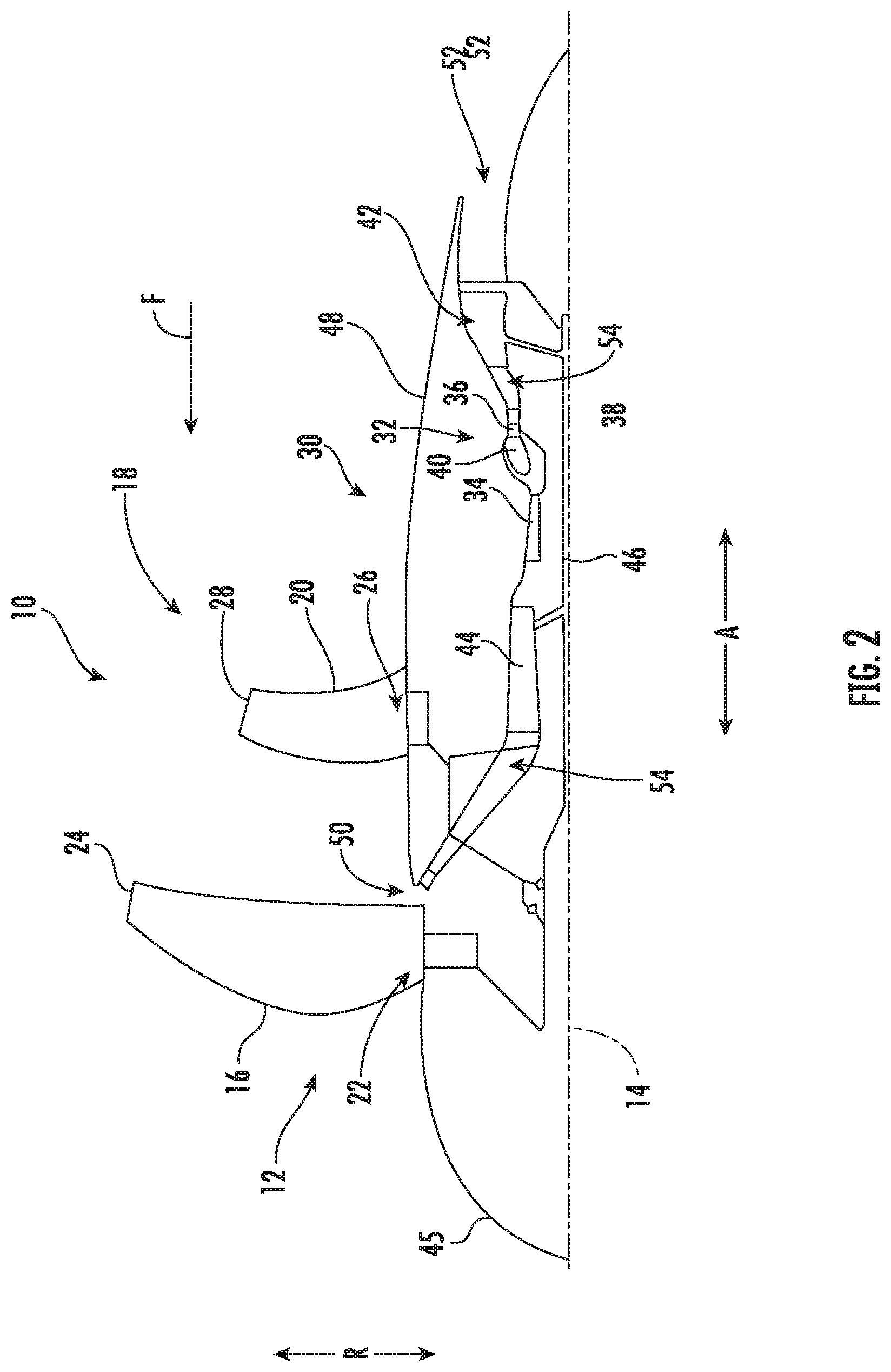 Patent US12103702 Figure 2 – Removeable fuselage shield for an aircraft