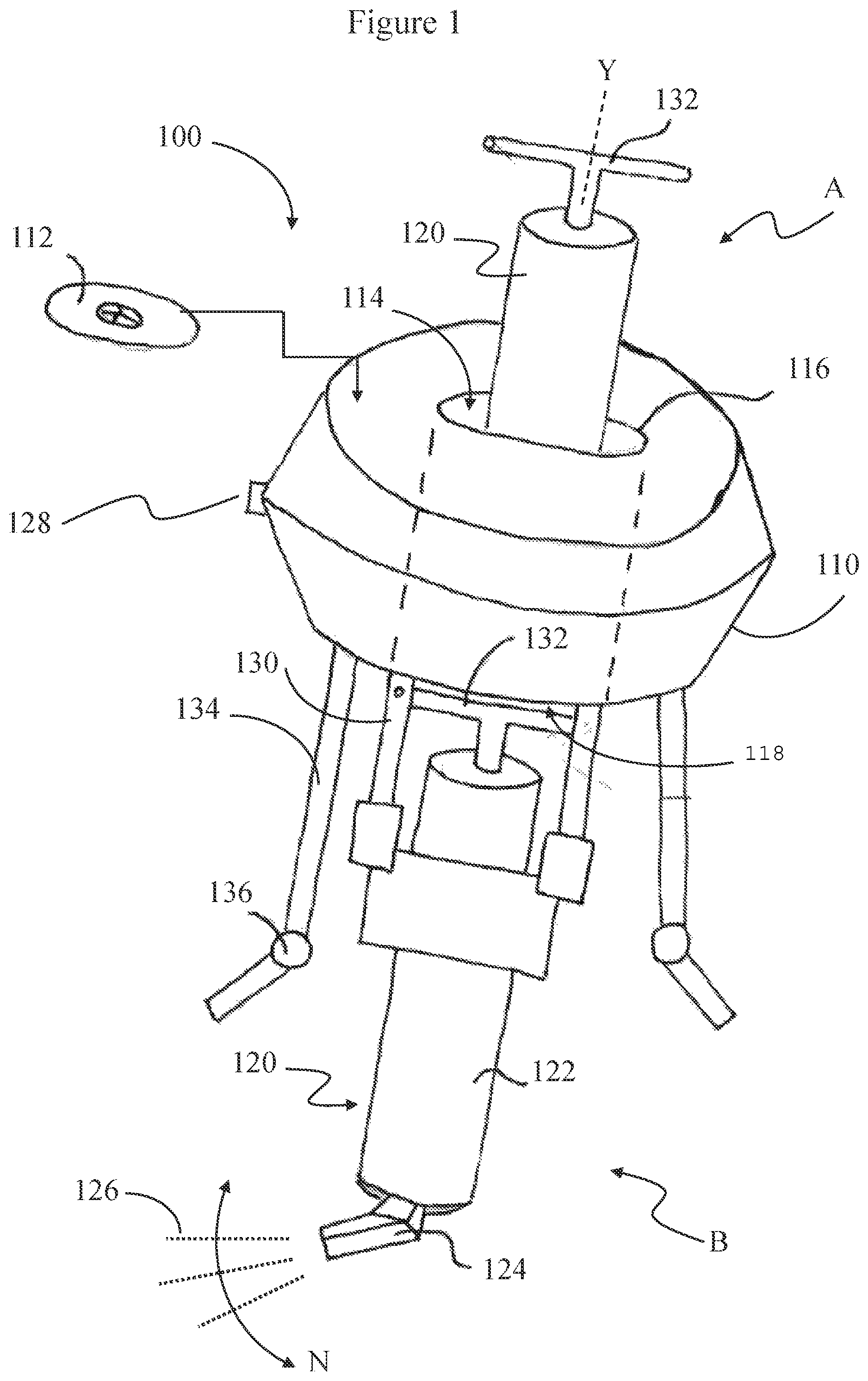 Patent US12103705 Figure 1 – Aerial drone with rotating frame