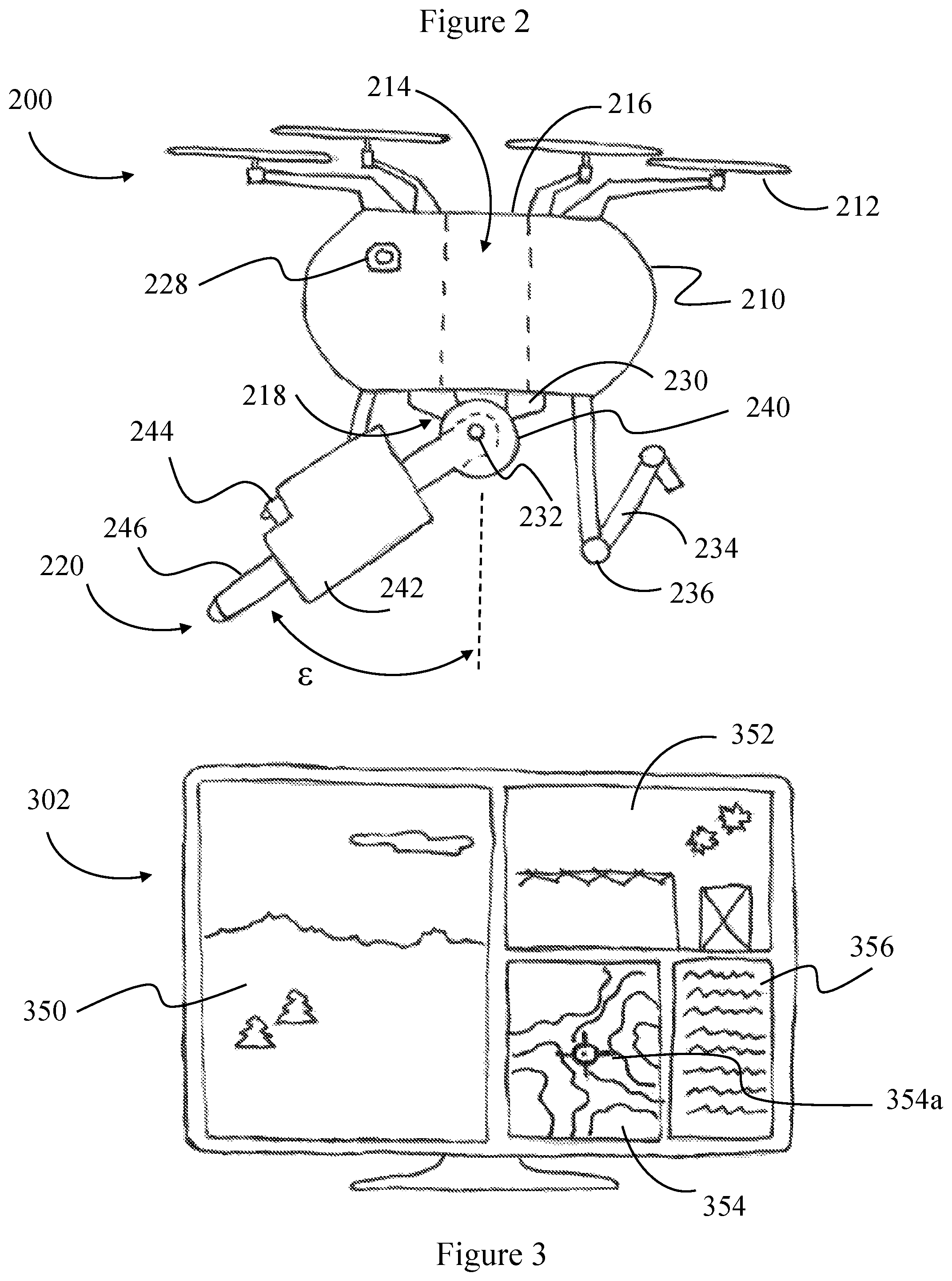 Patent US12103705 Figure 2 – Aerial drone with rotating frame