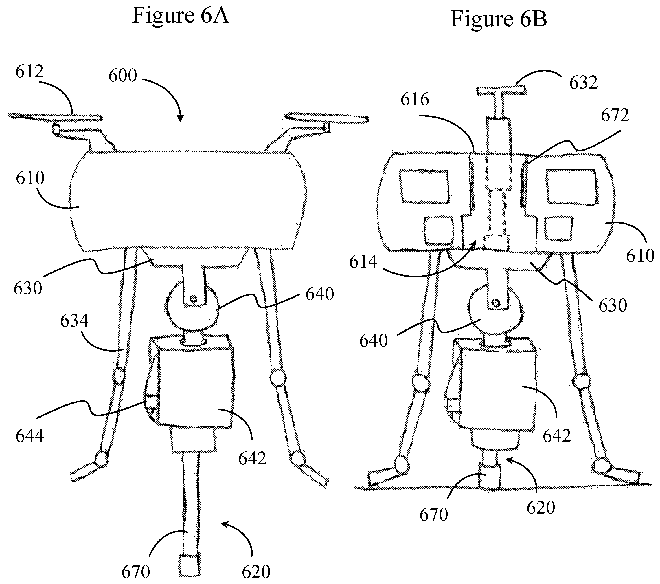 Patent US12103705 Figure 6 – Aerial drone with rotating frame