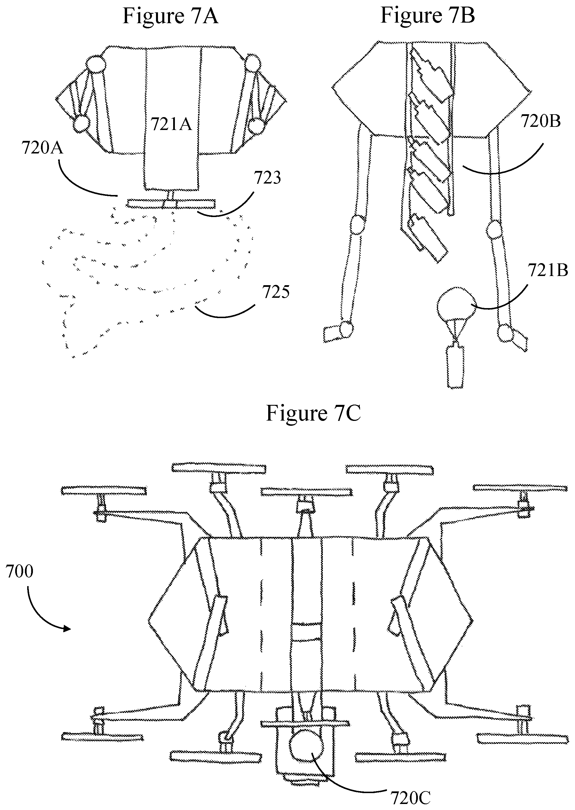Patent US12103705 Figure 8 – Aerial drone with rotating frame