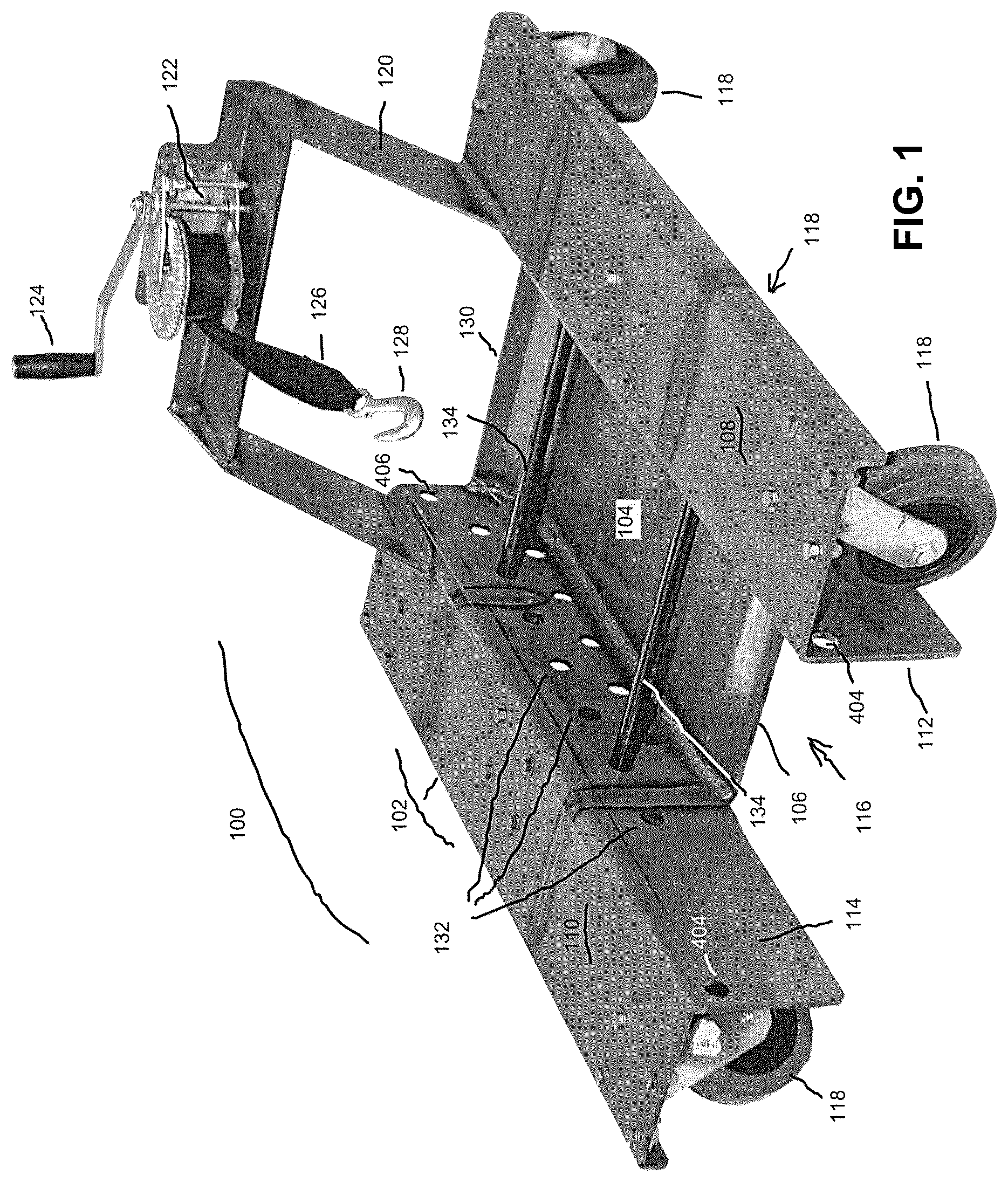 Patent US12103708 Figure 1 – Aircraft dolly