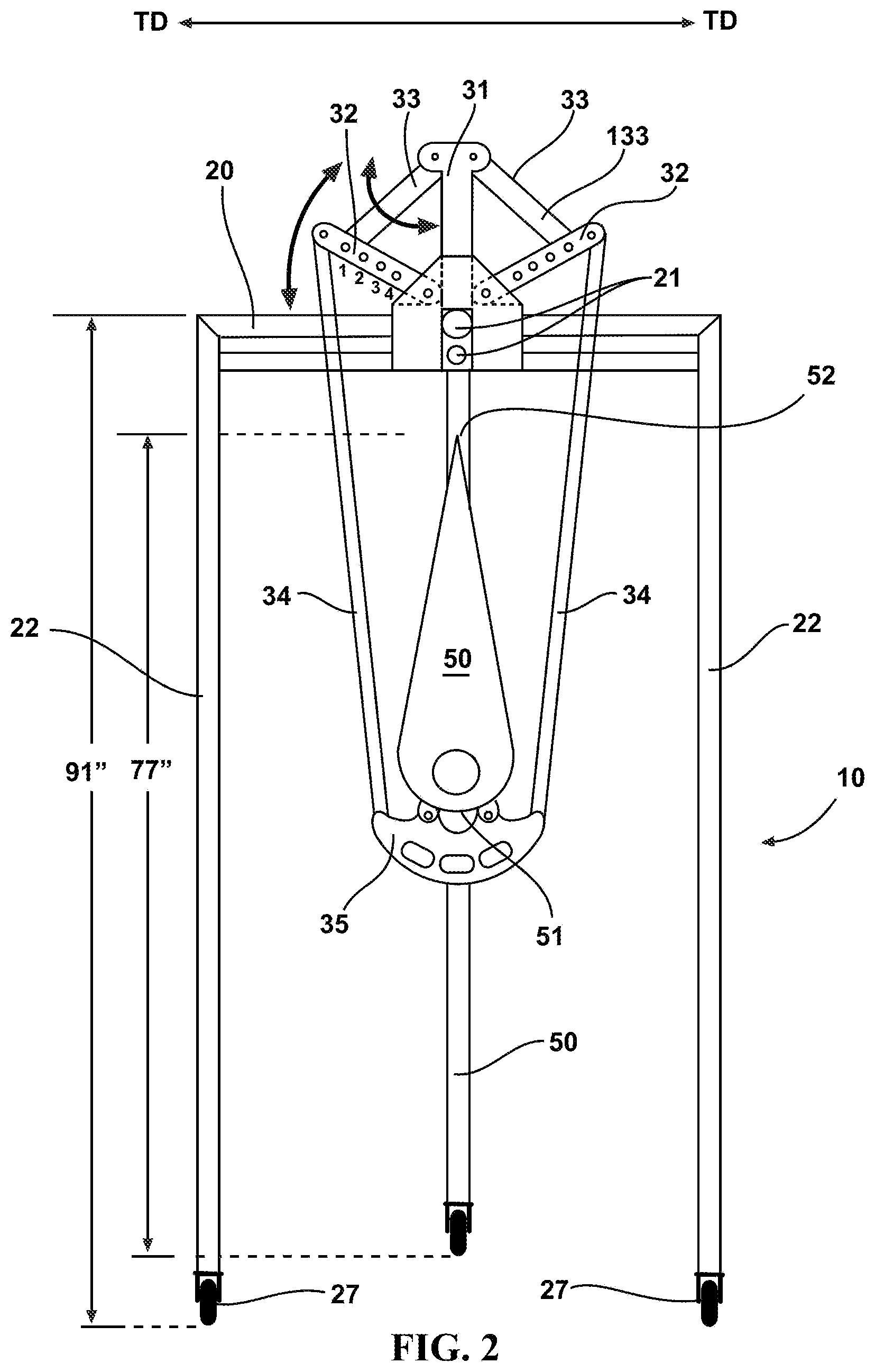 Patent US12103710 Figure 2 – Flight control surface maintenance stand