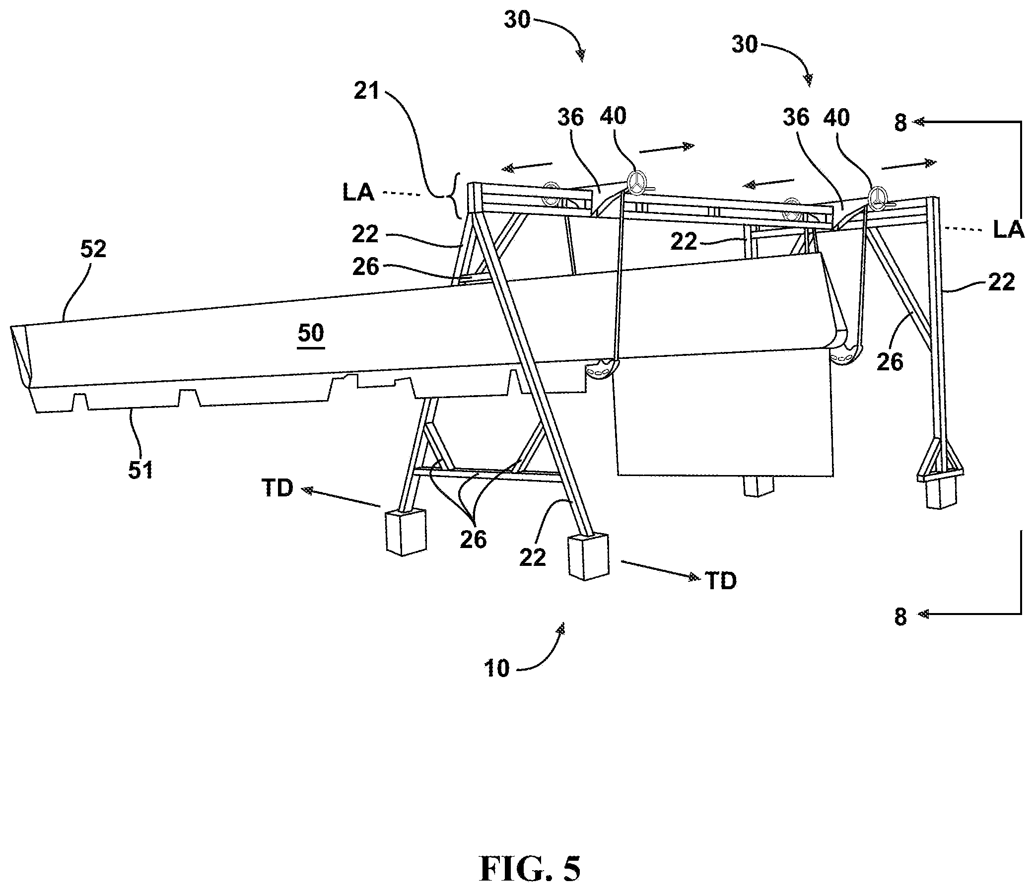 Patent US12103710 Figure 4 – Flight control surface maintenance stand