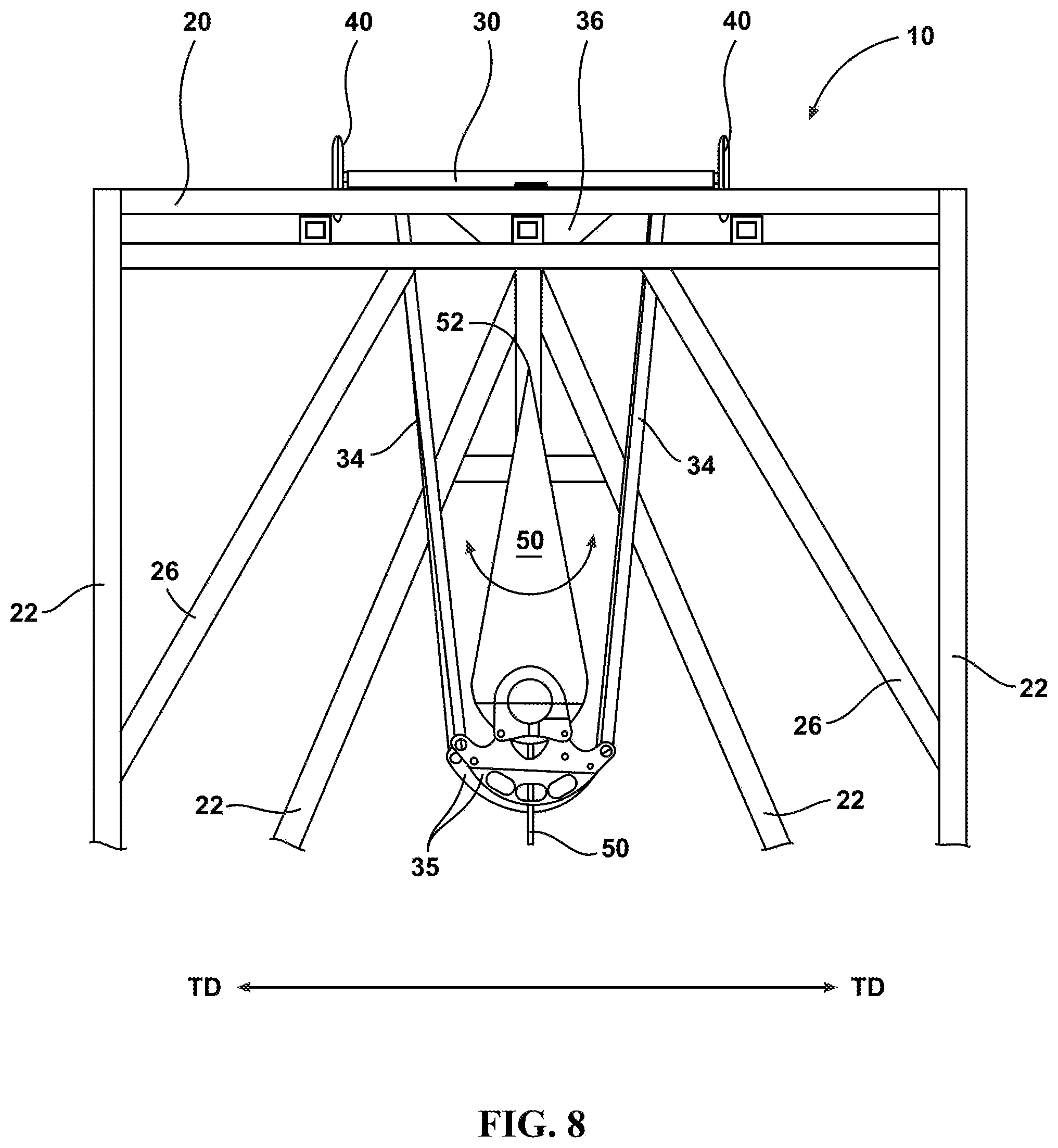 Patent US12103710 Figure 6 – Flight control surface maintenance stand