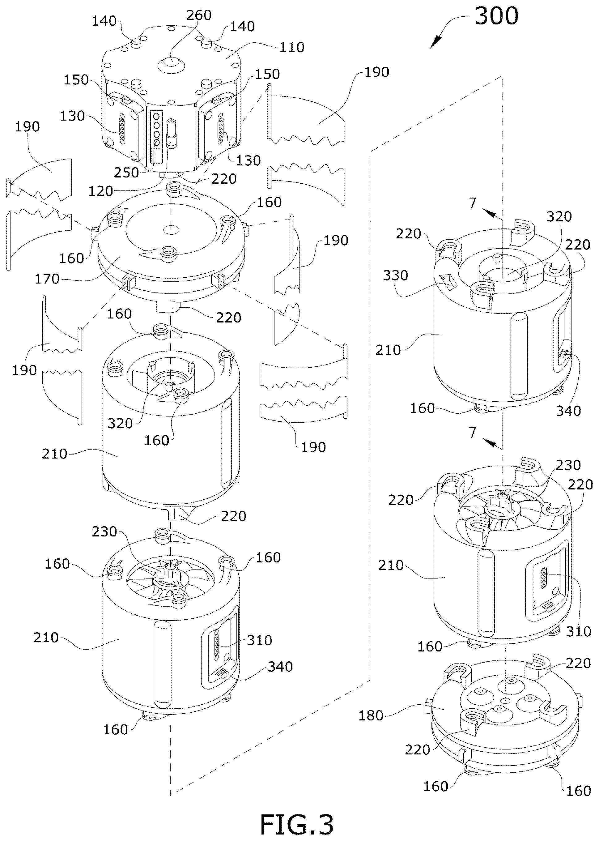 Patent US12103718 Figure 3 – Self-charging modular portable survival drone that recharges by natural elements