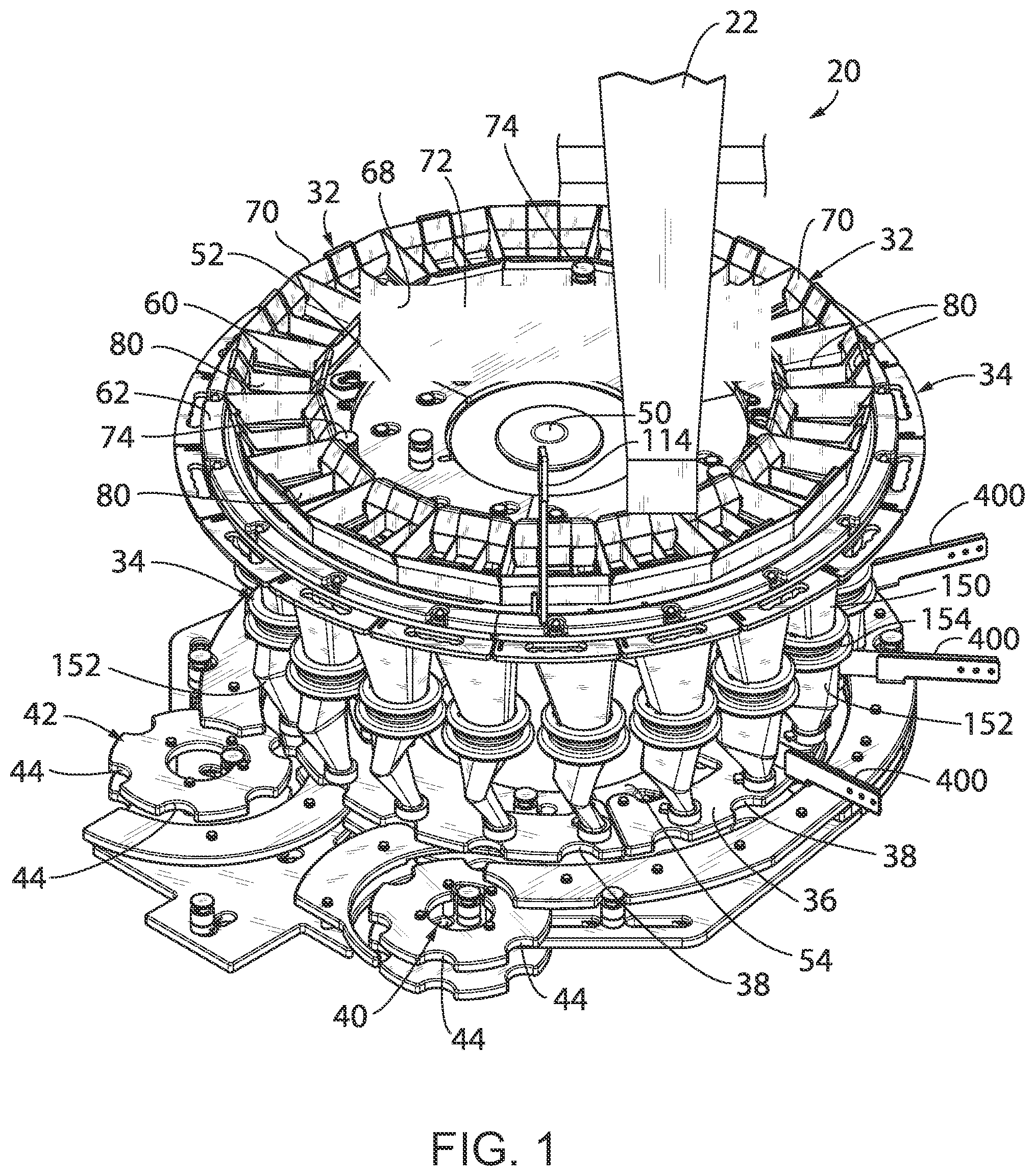 Patent US12103721 Figure 1 – Rotary filling machine