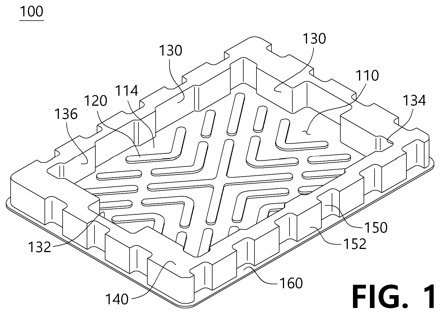 Patent US12103729 Figure 1 – Substrate tray