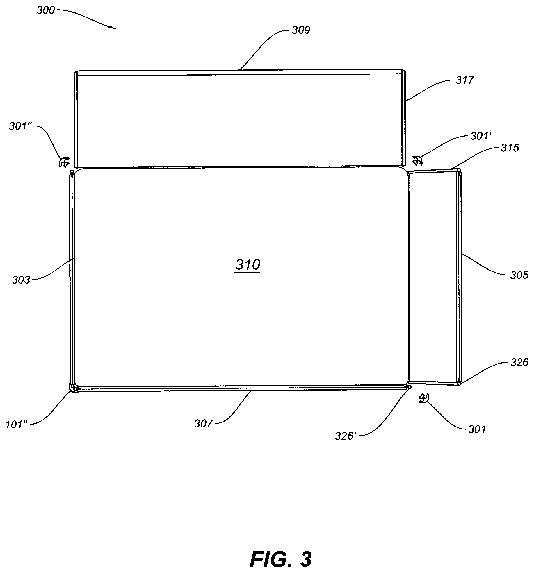 Patent US12103731 Figure 3 – Modular container system with corner couplers