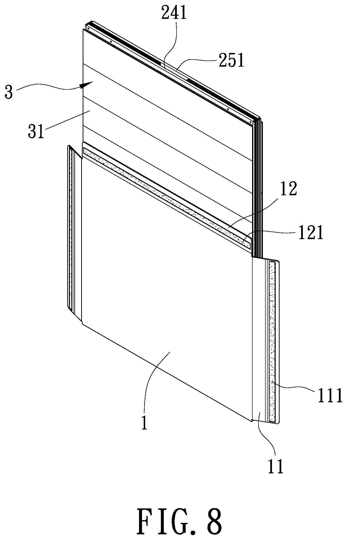 Patent US12103732 Figure 8 – Folding box