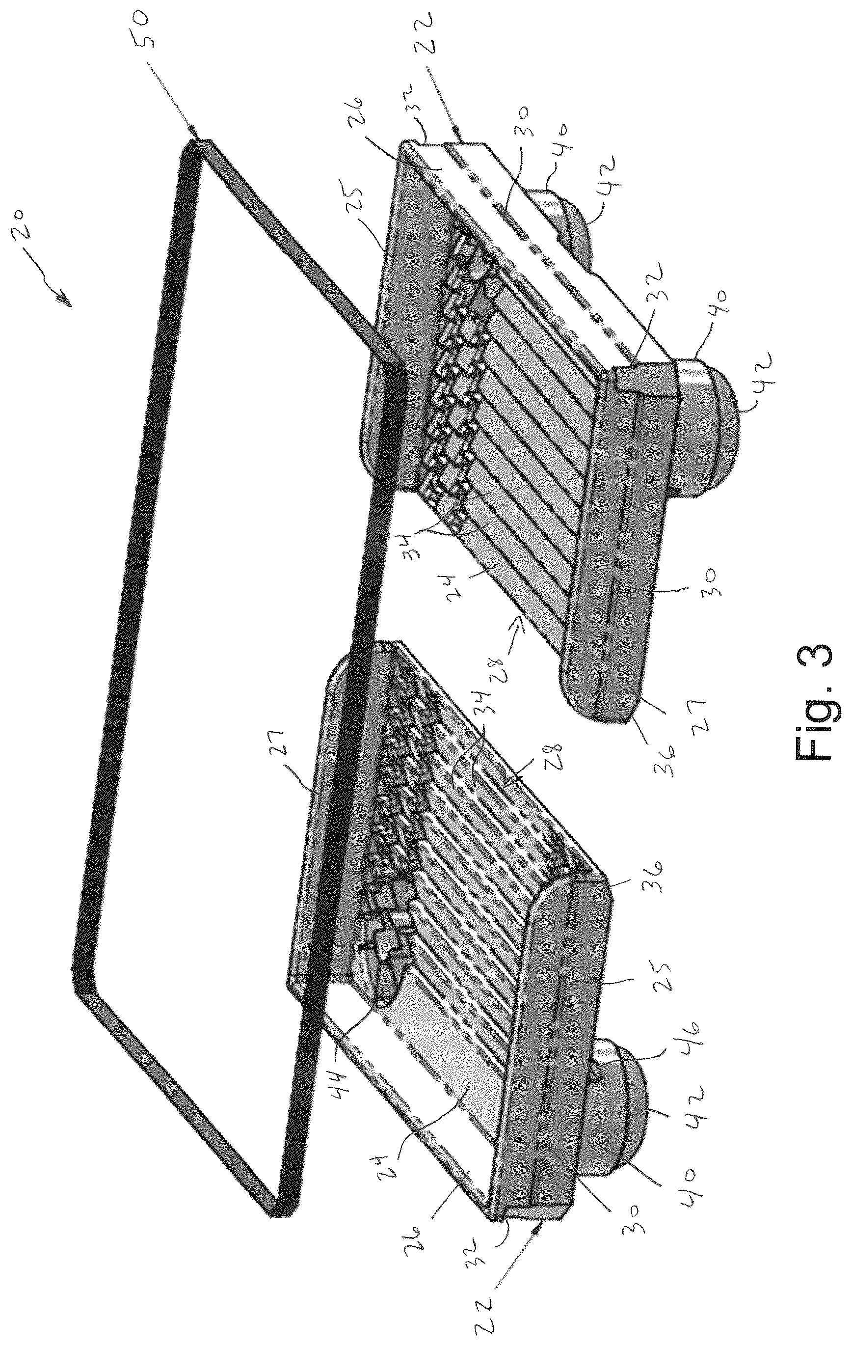 Patent US12103733 Figure 3 – Two-piece vibration dampening pallet assembly