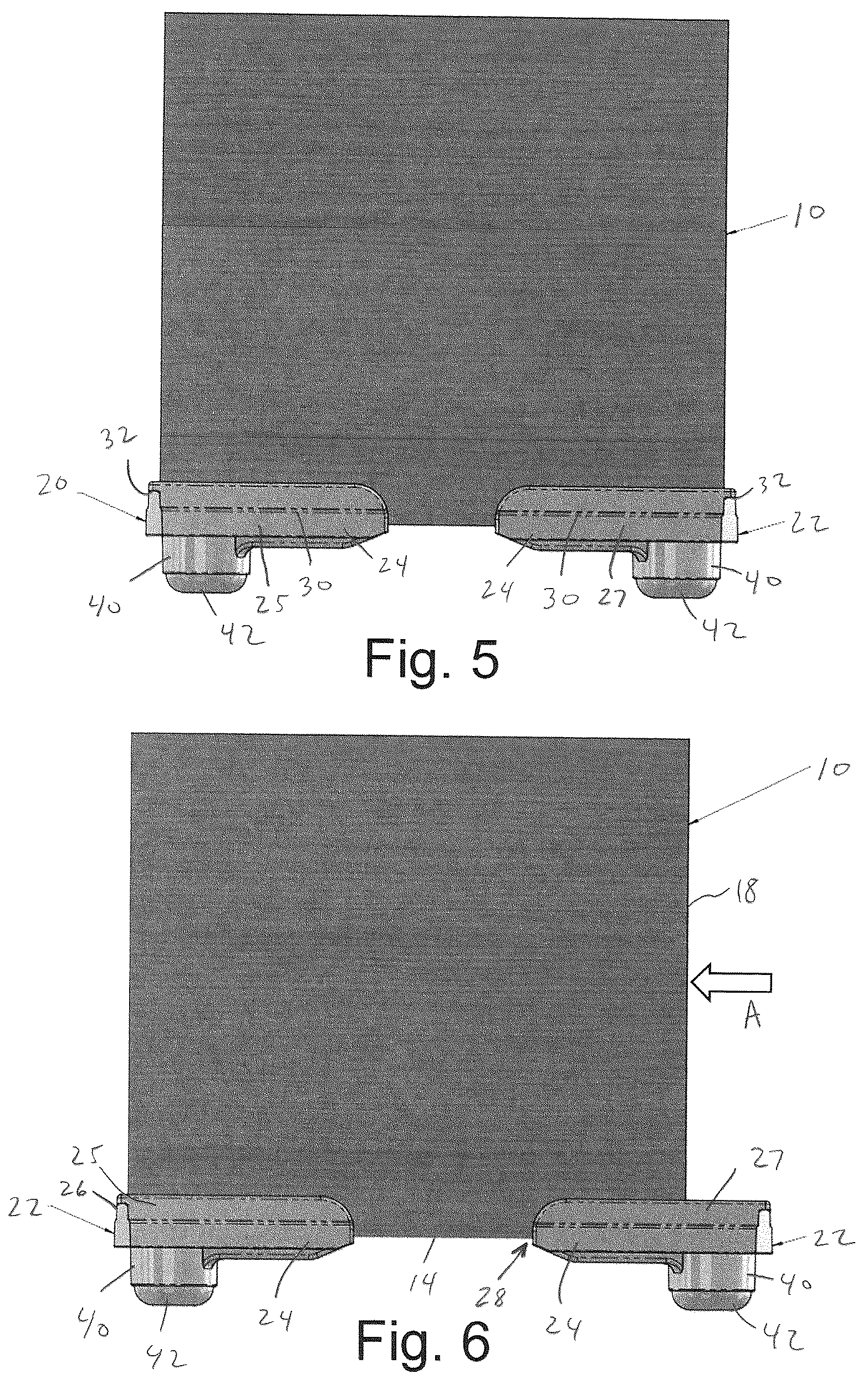 Patent US12103733 Figure 5 – Two-piece vibration dampening pallet assembly