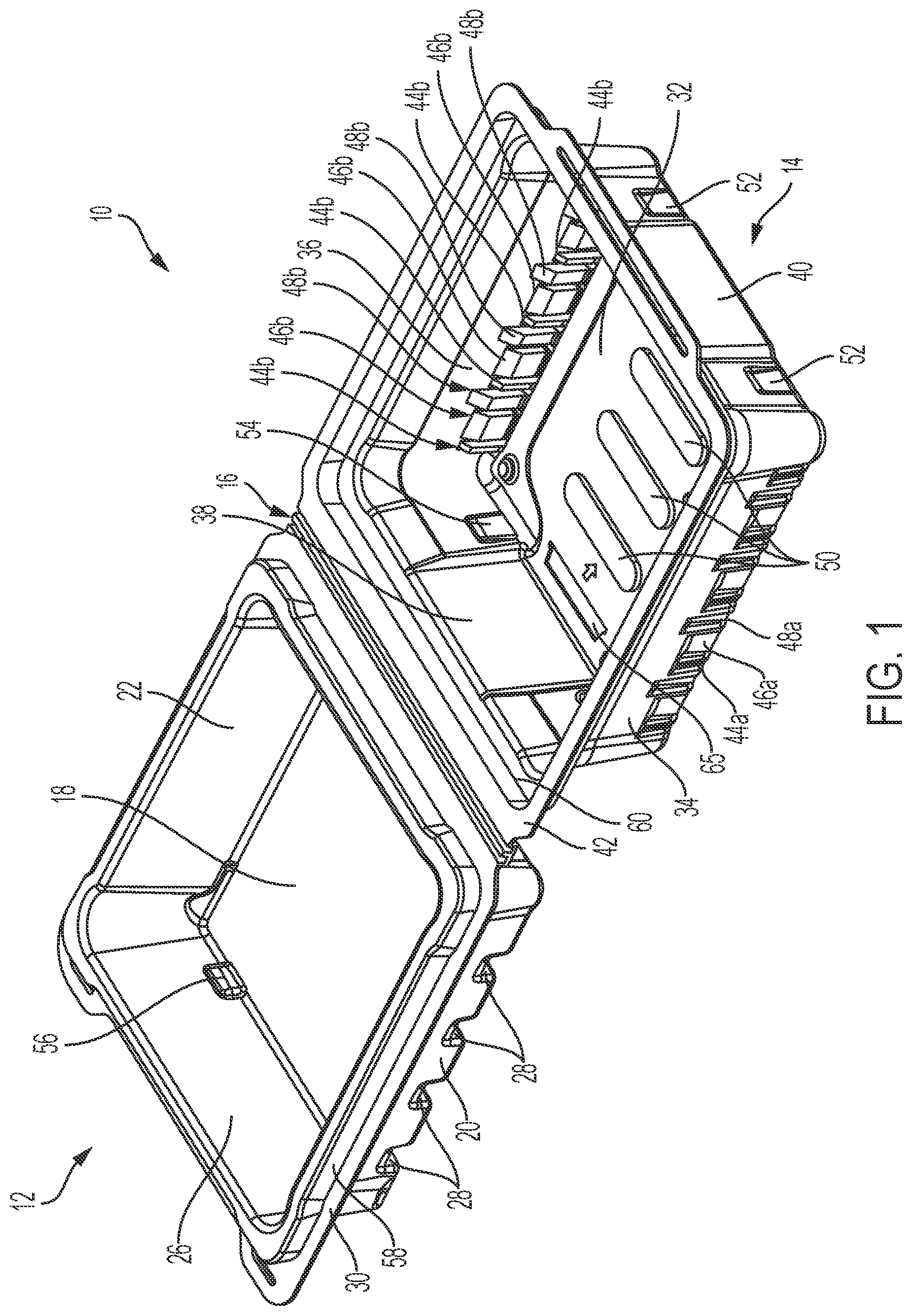 Patent US12103735 Figure 1 – Packaging for plates