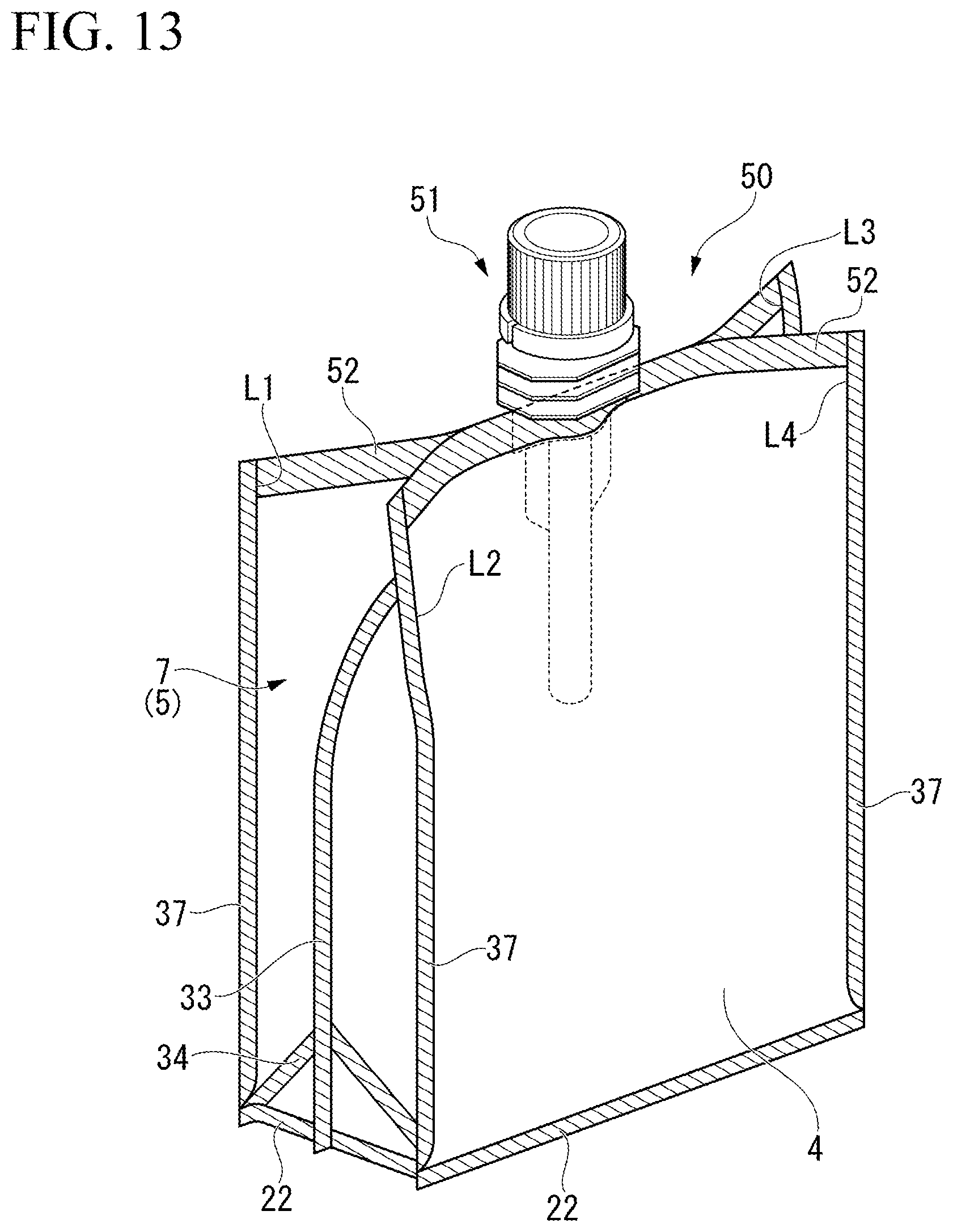 Patent US12103737 Figure 11 – Rectangular-bottomed packaging bag, and method for manufacturing rectangular-bottomed packaging bag