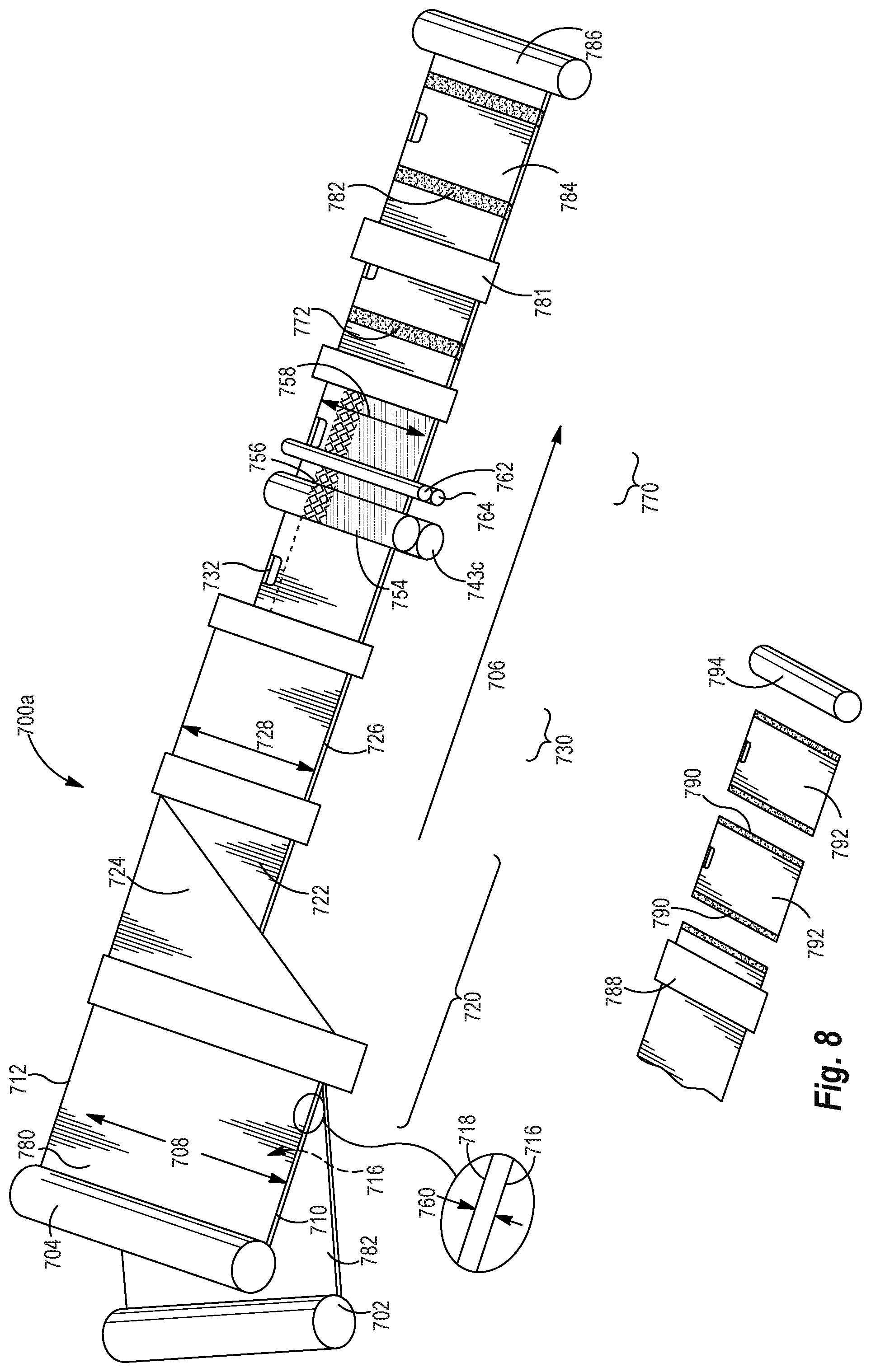 Patent US12103738 Figure 13 – Multi-film thermoplastic bags having grab zones secured to sidewalls via selfing and methods of making the same