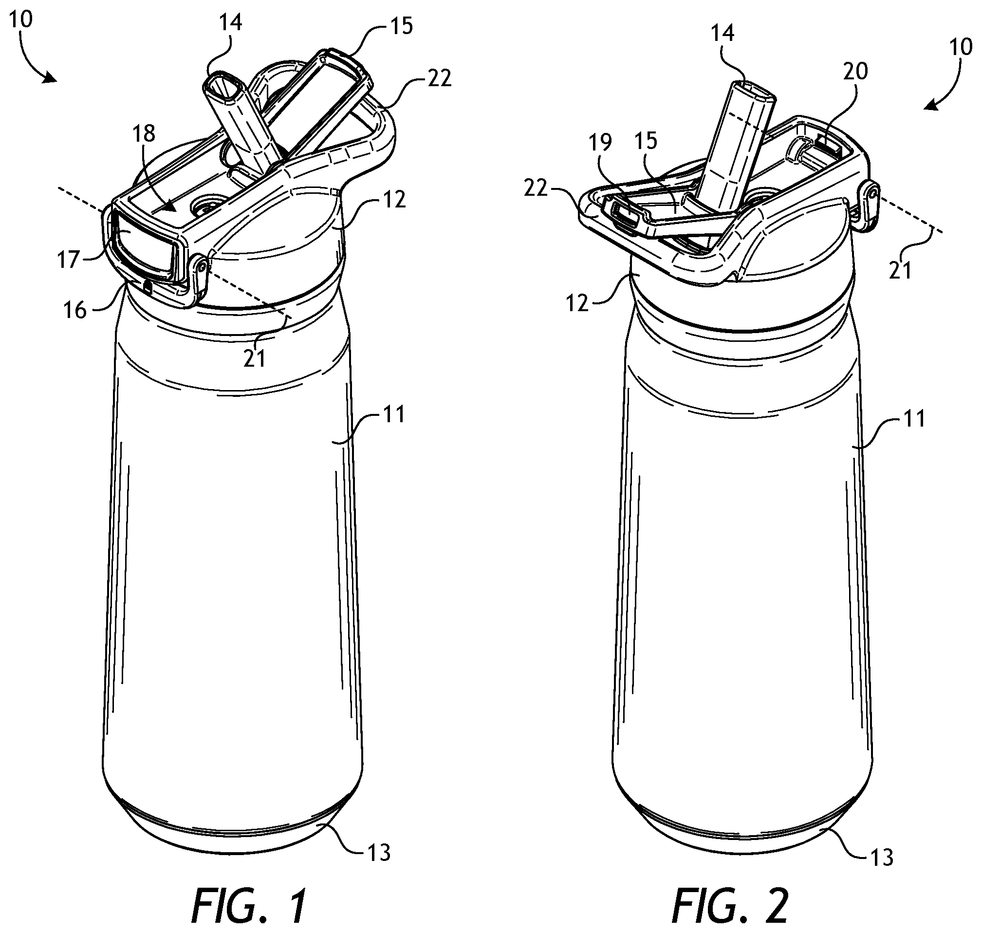 Patent US12103740 — Drinking vessel with hygienic straw — Figure 1